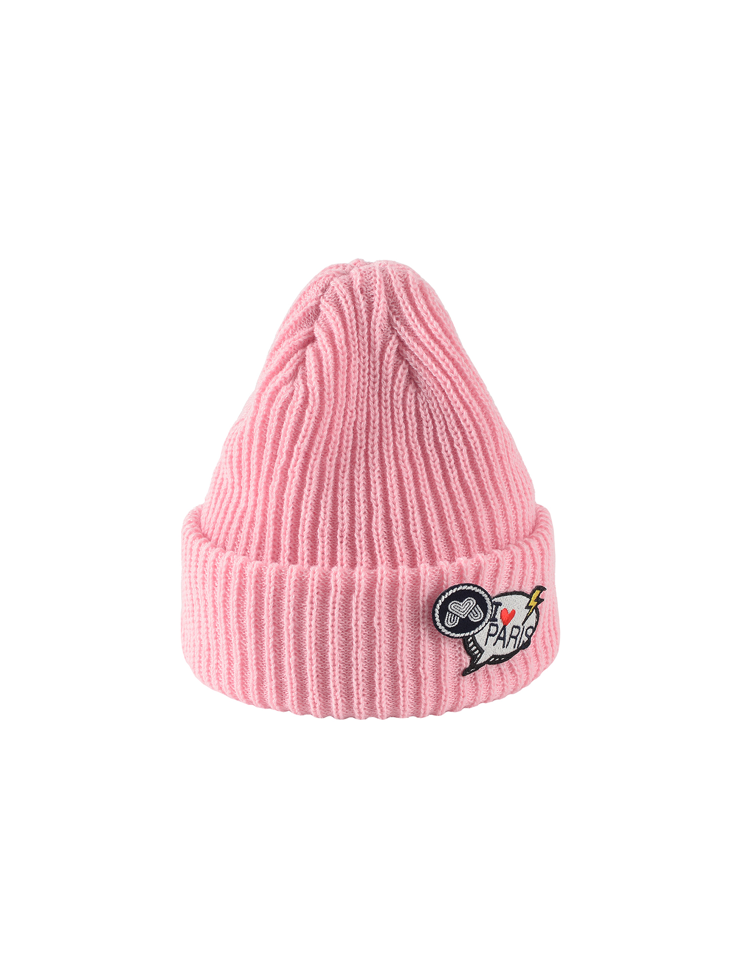 Logo Wappen Point Knit Beanie_Light Pink (QABW40172)