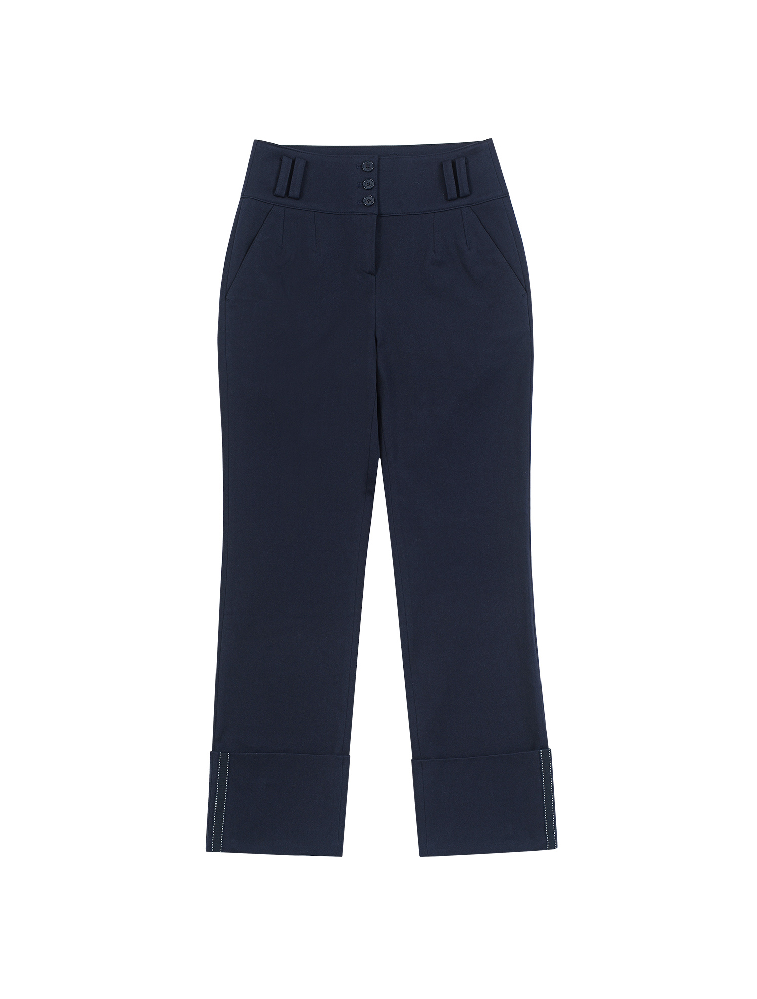 High-Waist Roll Up Pants_Navy (Q0B730349)