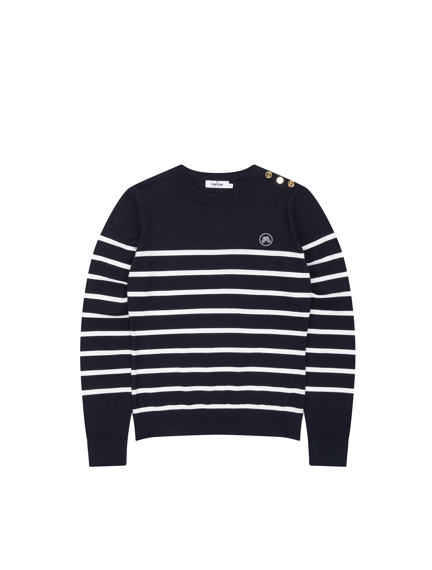 Stripe Round Knit_Navy (Q0B230549)