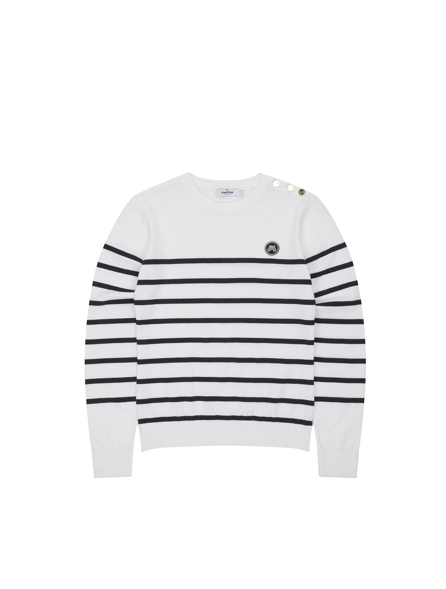 Stripe Round Knit_White (Q0B230531)