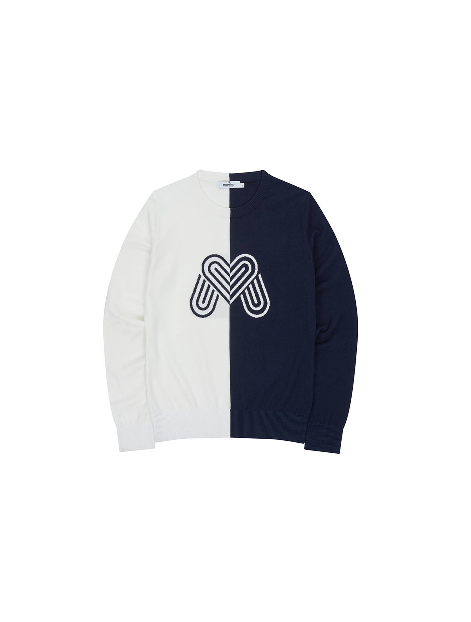 Color Reversal Symbol Point Knit_Navy (Q0B230449)