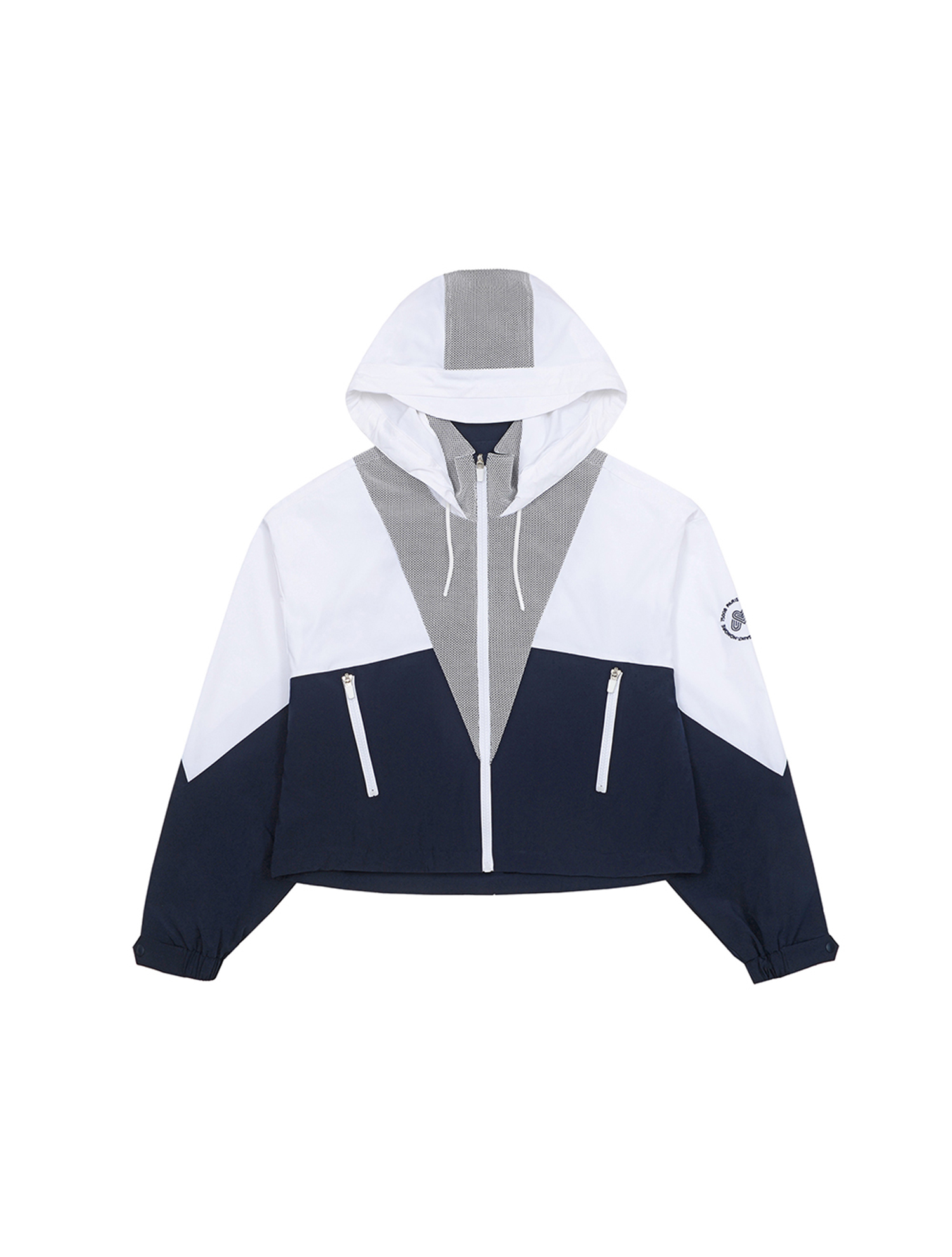 Crop Color Block Hoody Jacket_Navy (Q0B630149)