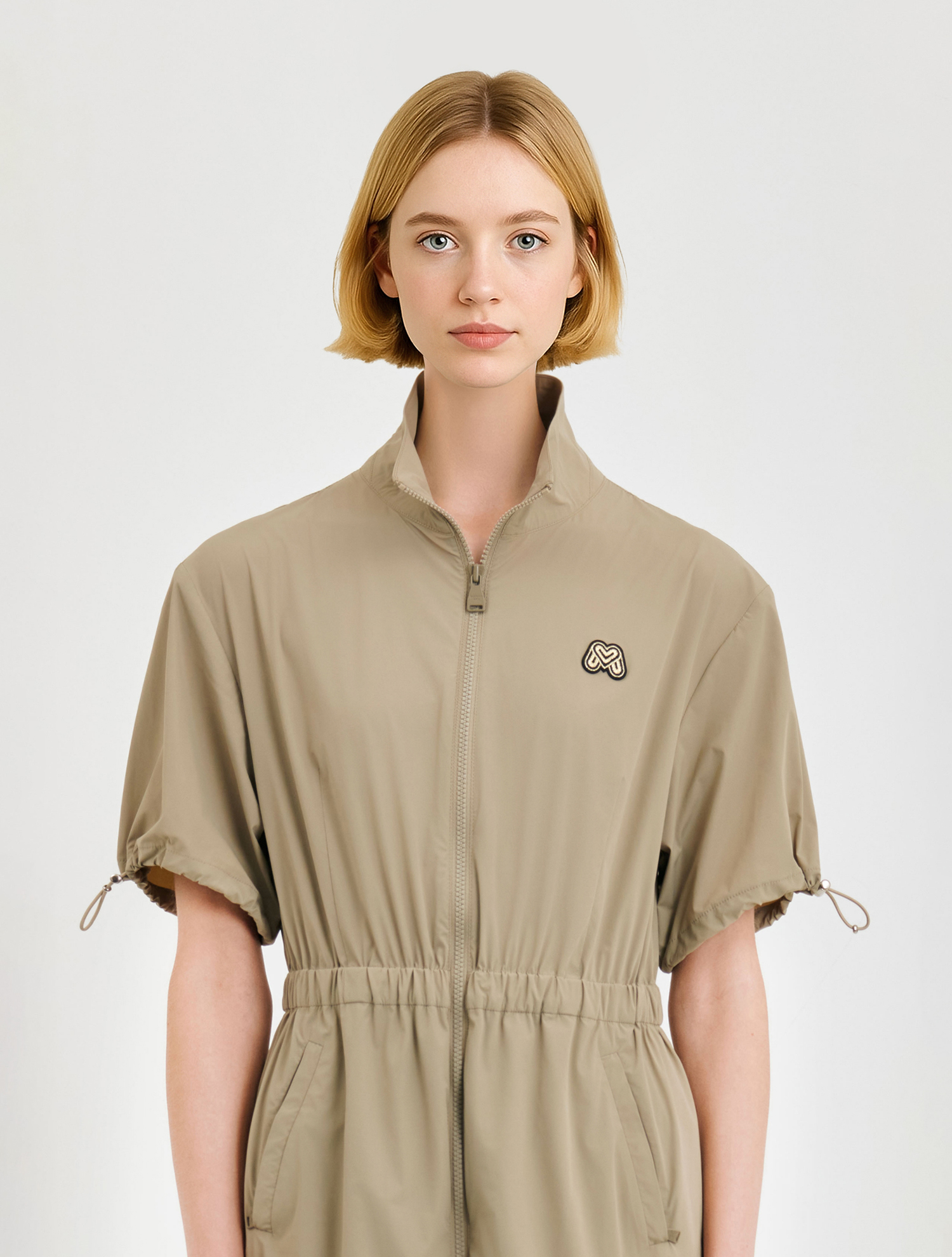 Woven Stretch One-piece_Beige (QW0DOP20453)