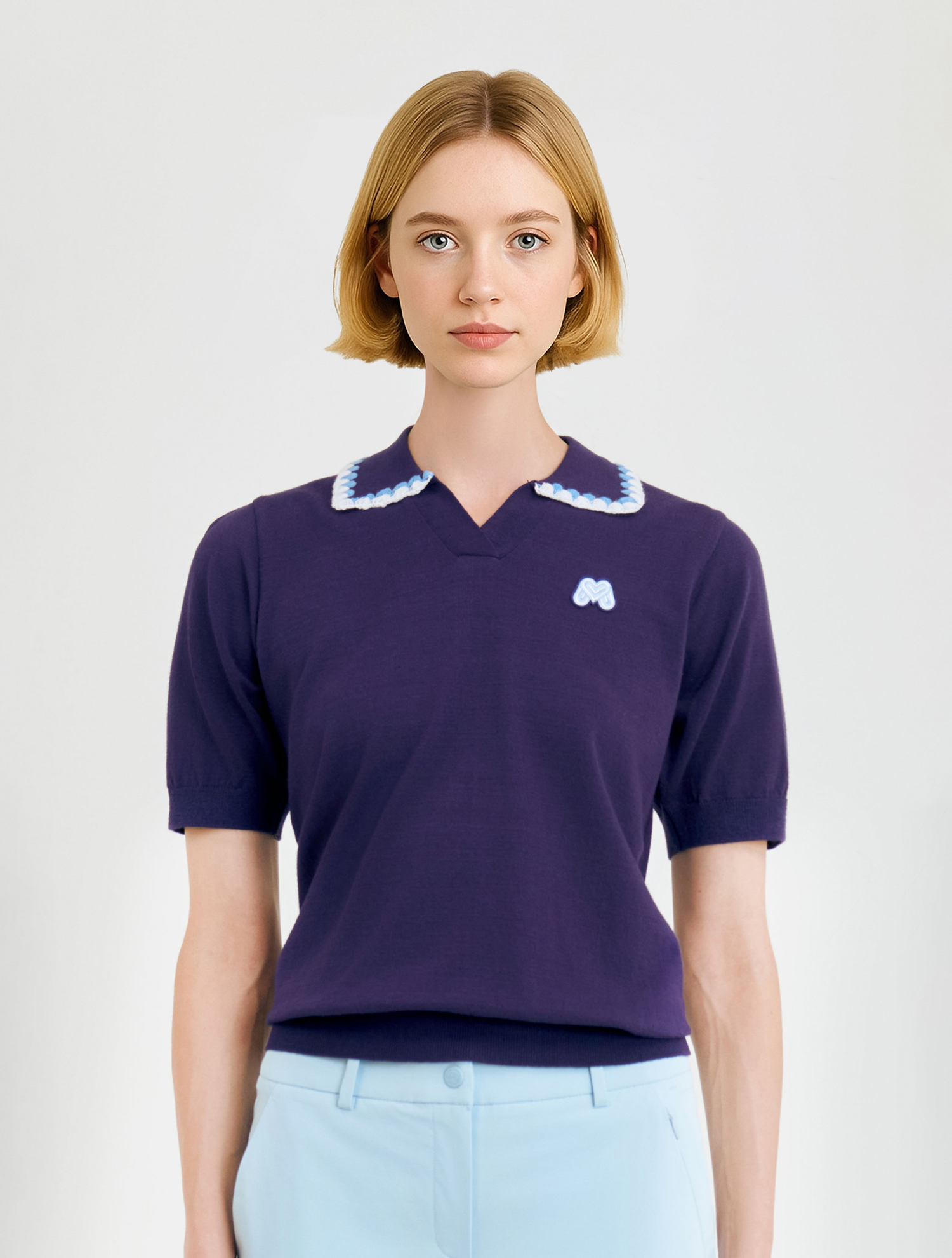 V-neck Collar Sweater_Navy (QW0DRD20349)