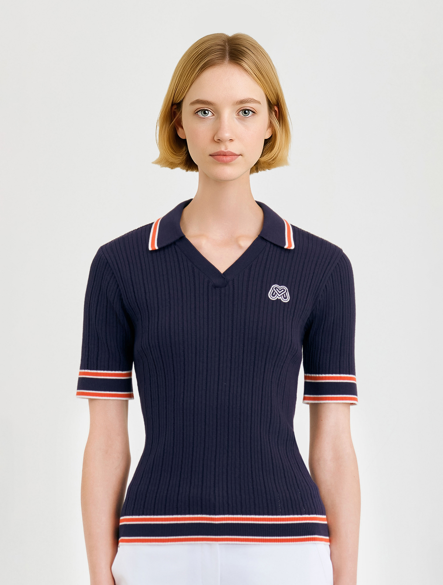 Tip Point Collar Sweater_Navy (QW0DRD20449)