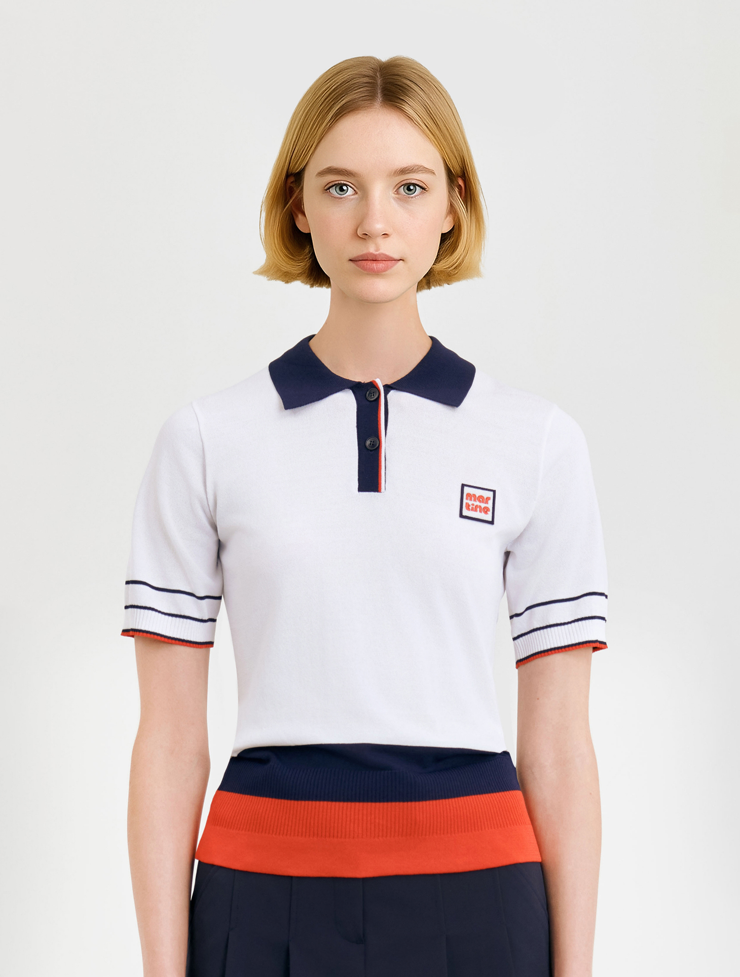Color Combi Collar Sweater_White (QW0DRD20631)