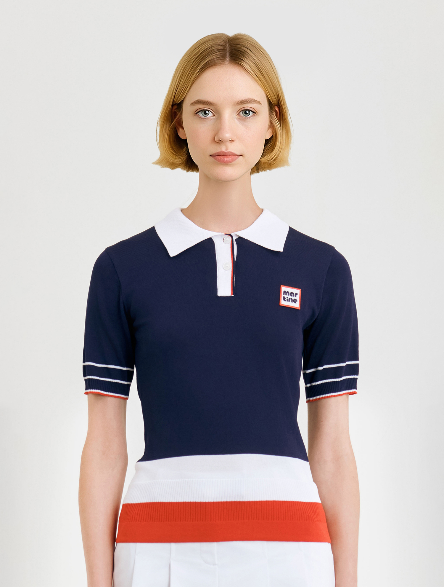 Color Combi Collar Sweater_Navy (QW0DRD20649)