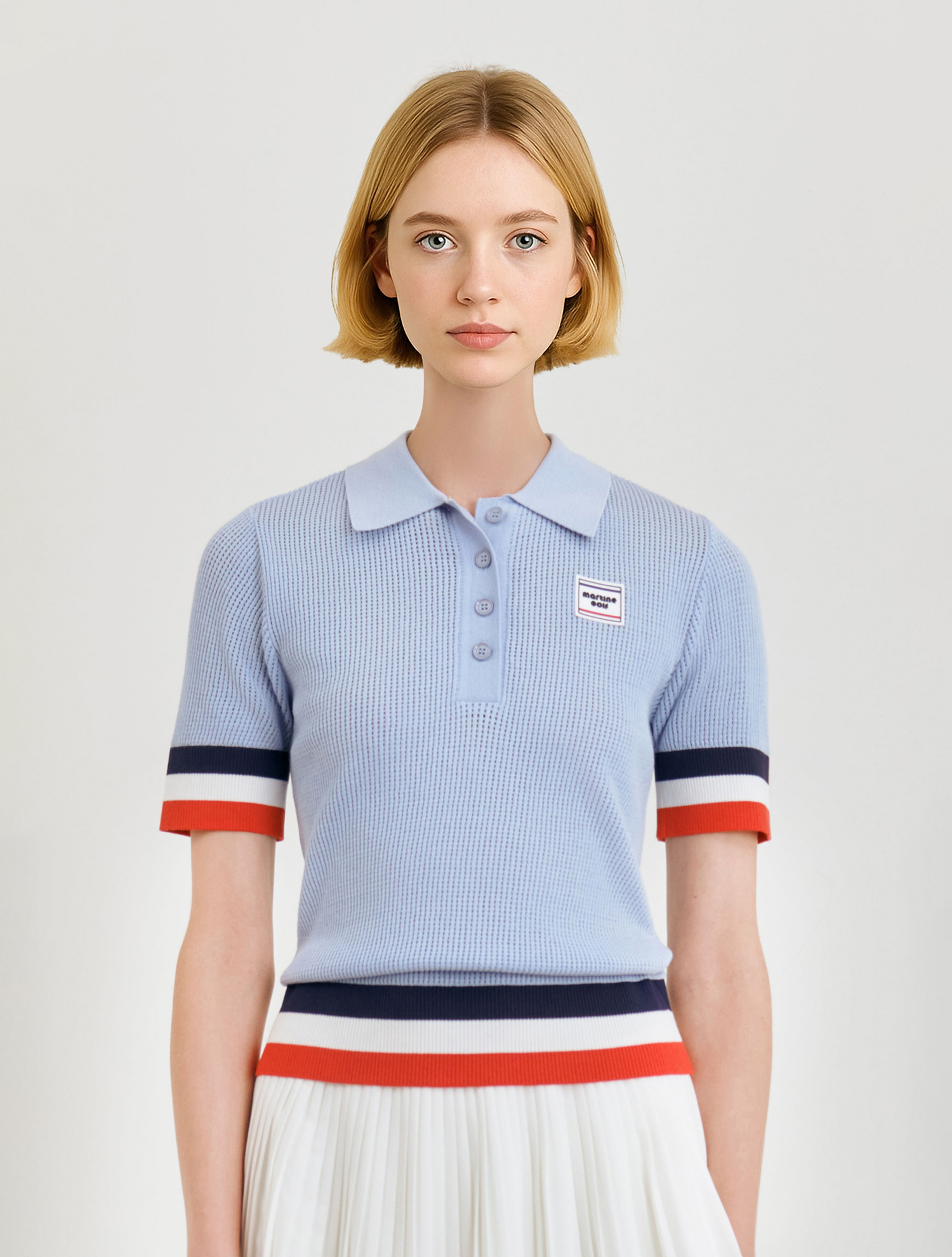 Tricolor Point Collar Sweater_S/Blue (QW0DRD20542)