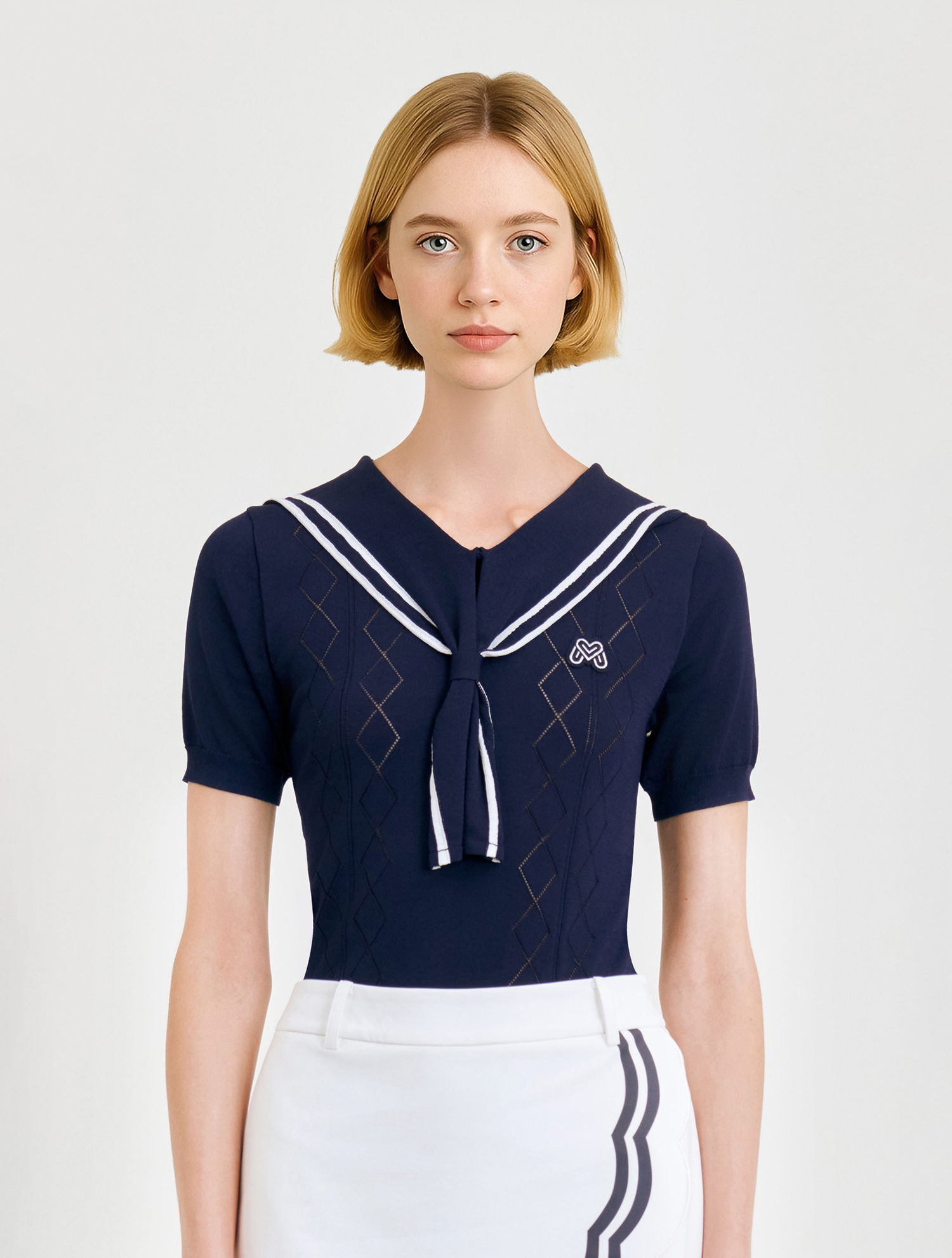 Sailor Collar Sweater_Navy (QW0DRD20749)