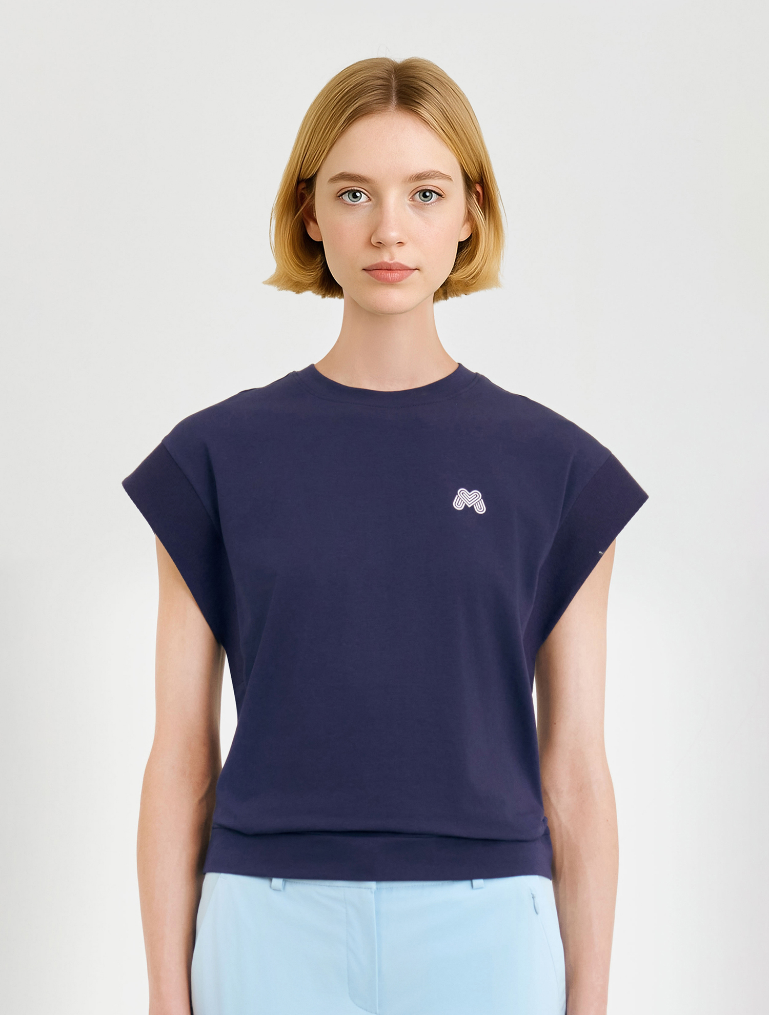 Round Sleeveless Shirts_Navy (QW0DKS22449)