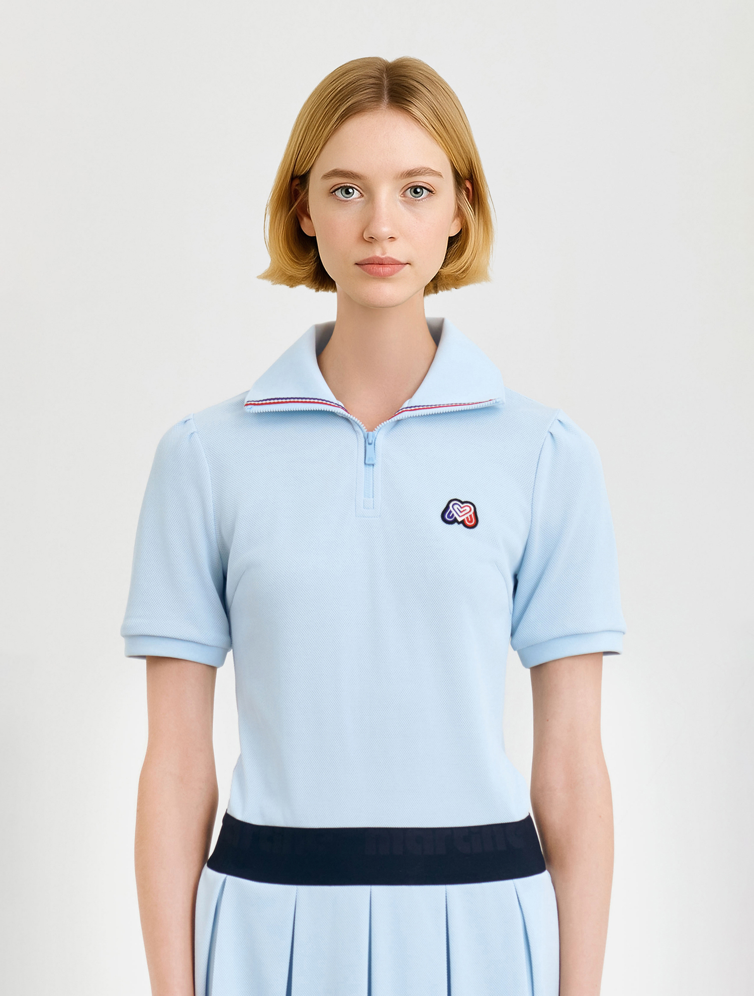 Pique Zip-up One-piece_S/Blue (QW0DOP20142)