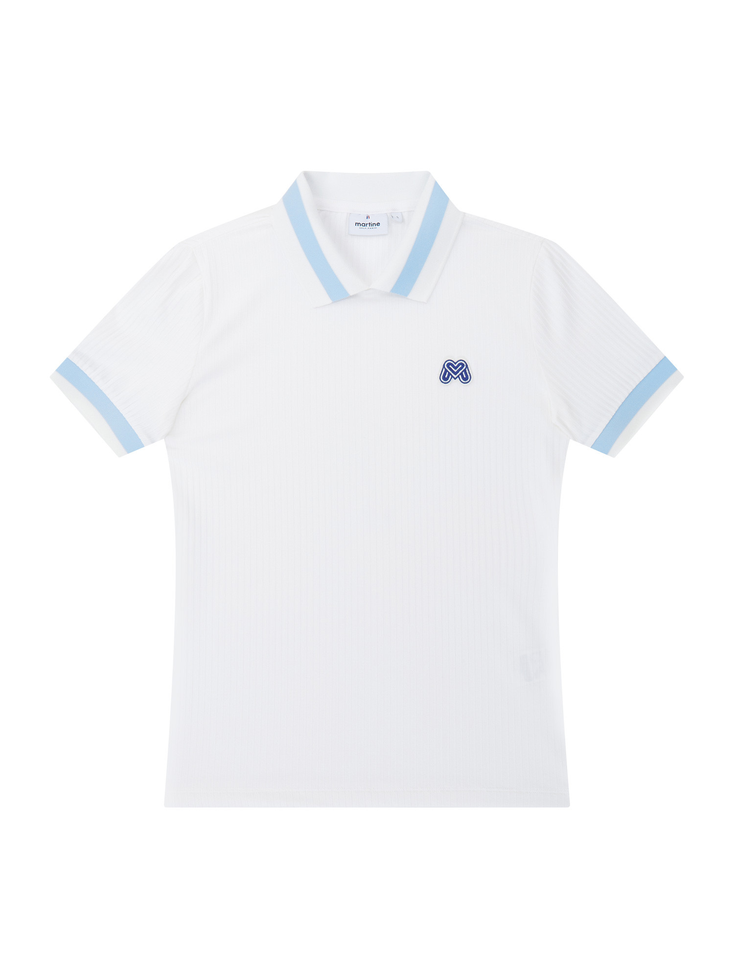 Stretch Ribbed Polo Shirts_White (QW0DKS20731)