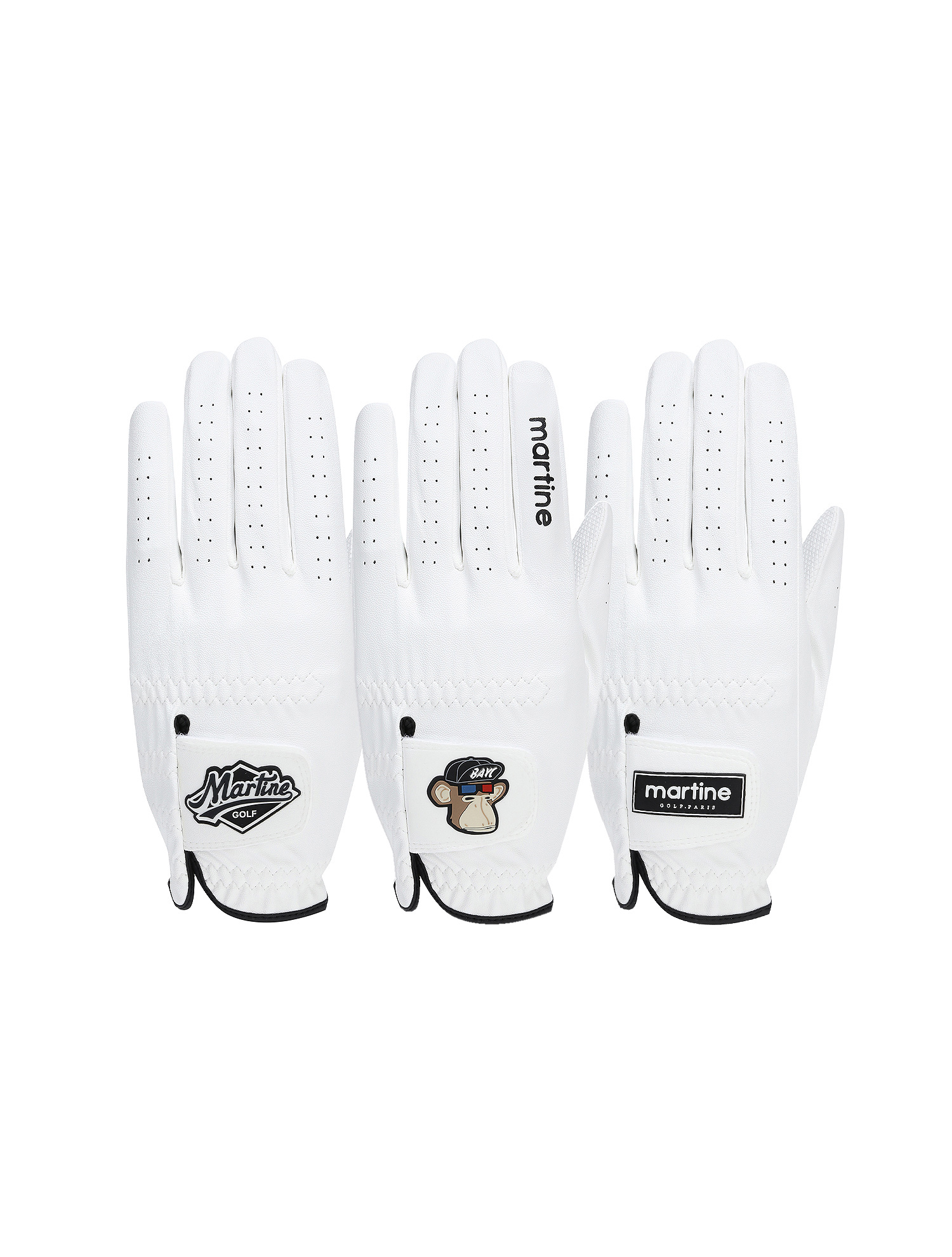 Solid Golf Glove 3P Set_White (Men) (QMAEGL00131)