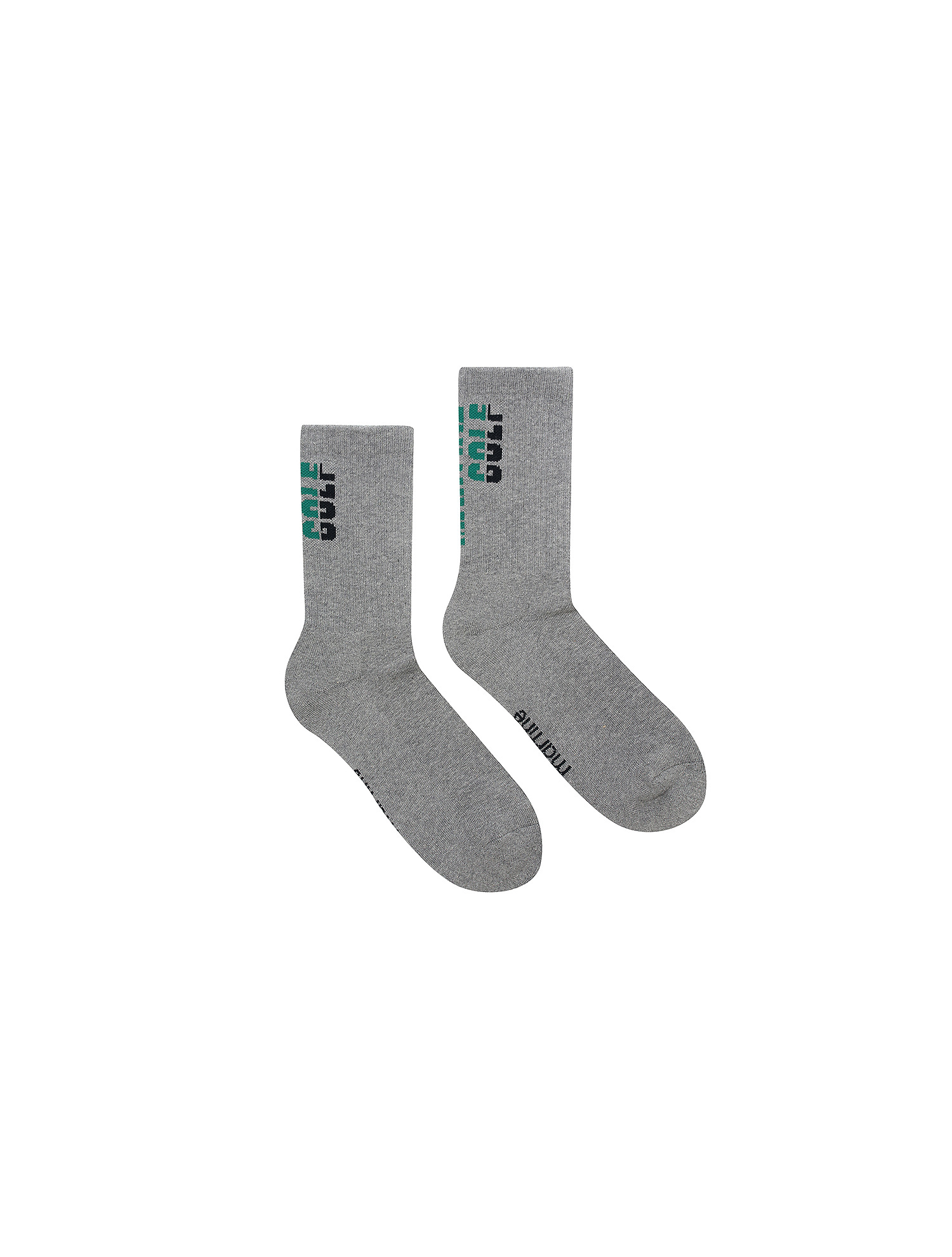 Lettering Point Middle Socks_M/Grey (Men) (QMAESC10436)