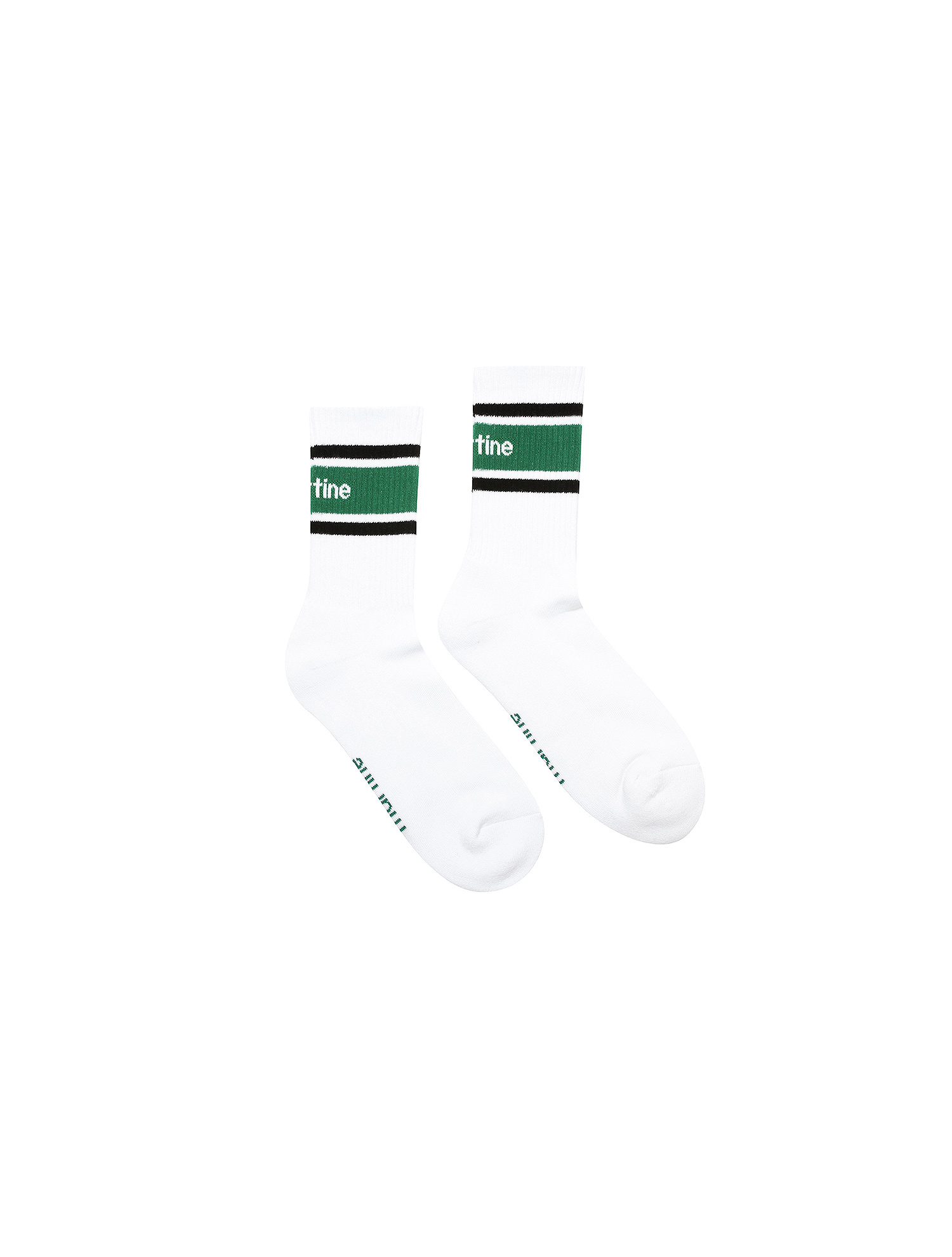 Stripe Middle Socks_Green (Men) (QMAESC10522)