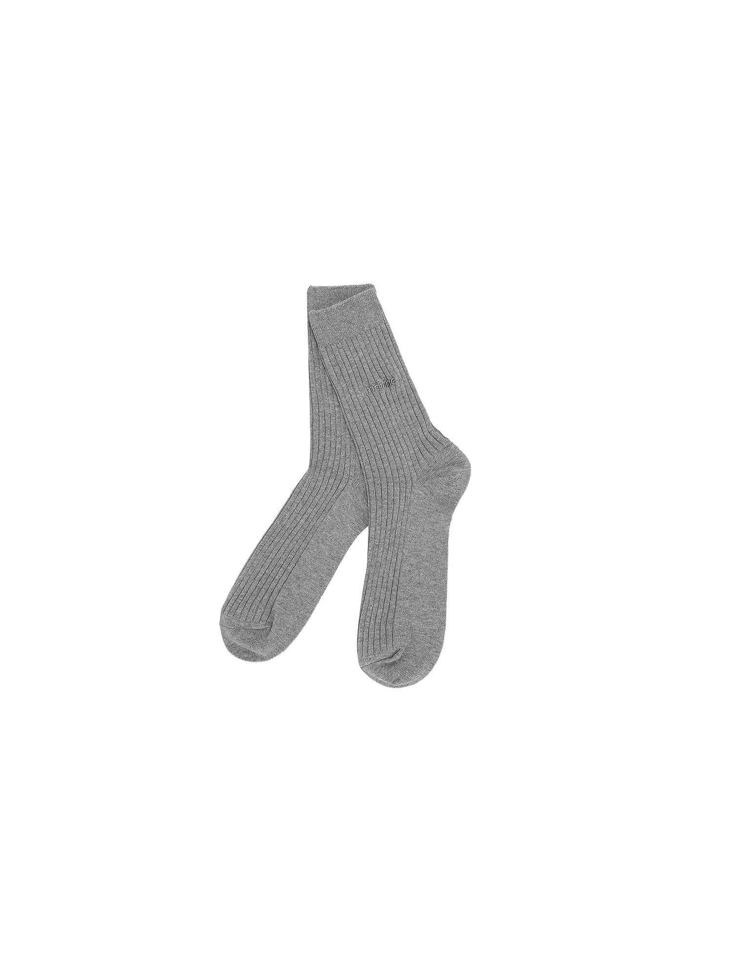 Basic Middle Socks_M/Grey (Men) (QMAESC10736)