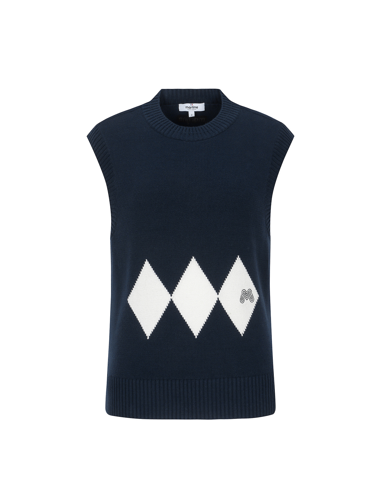 Argyle Knit Vest_Navy (QW0EVT10249)