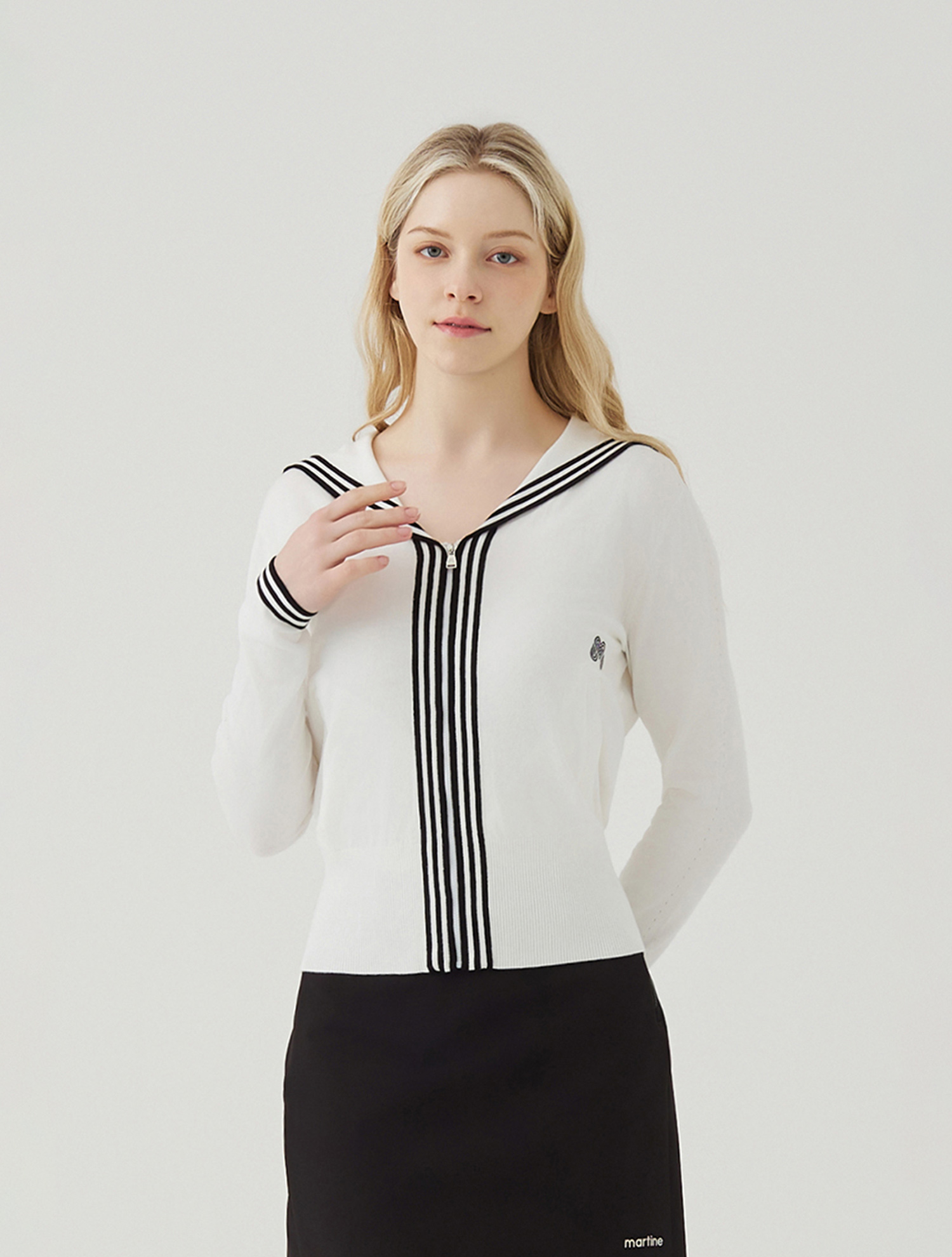 Full Open Knit Cardigan_O/White (QW0ECD10230)