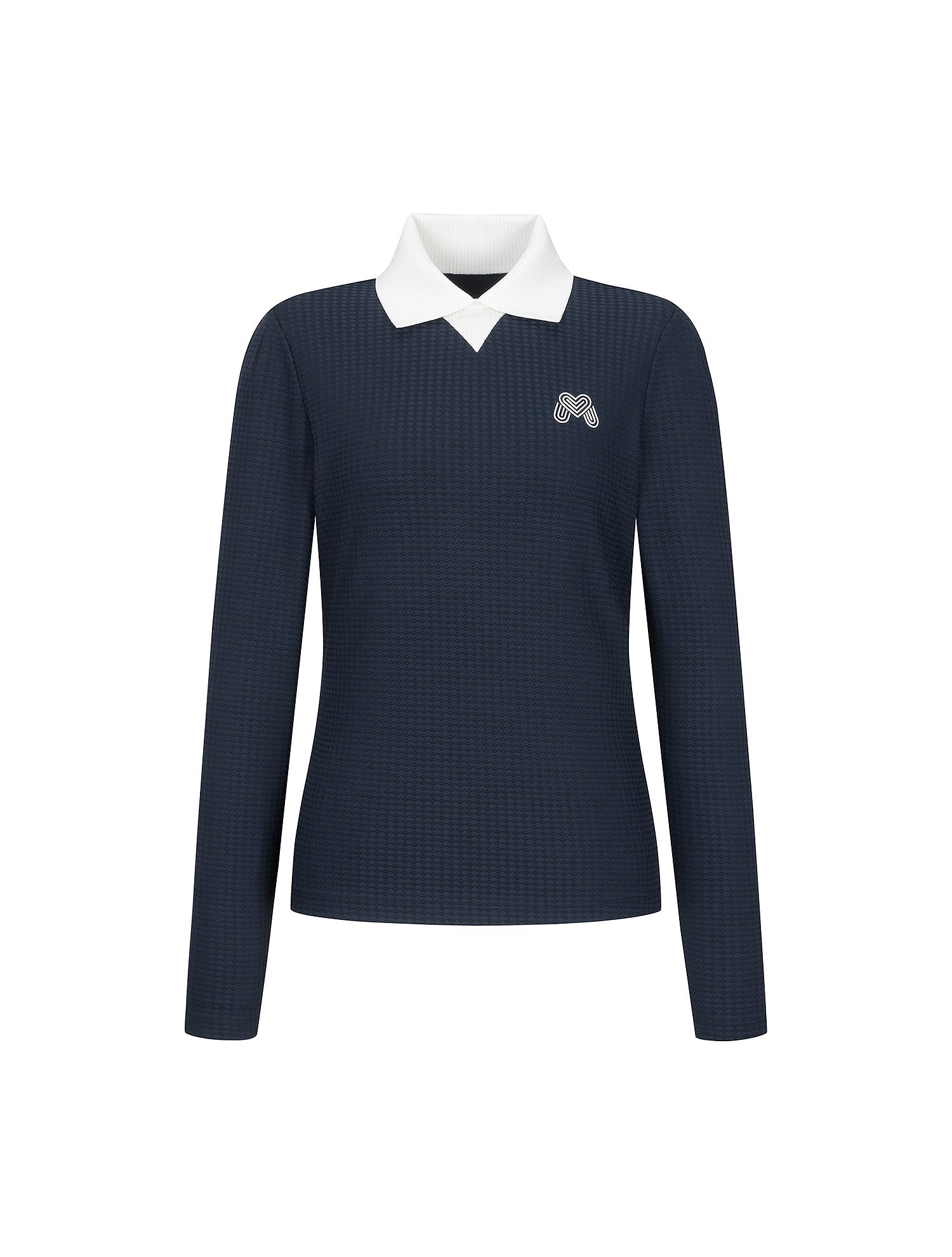 Pullover Knit Collar Shirts_Navy (QW0EKS10349)