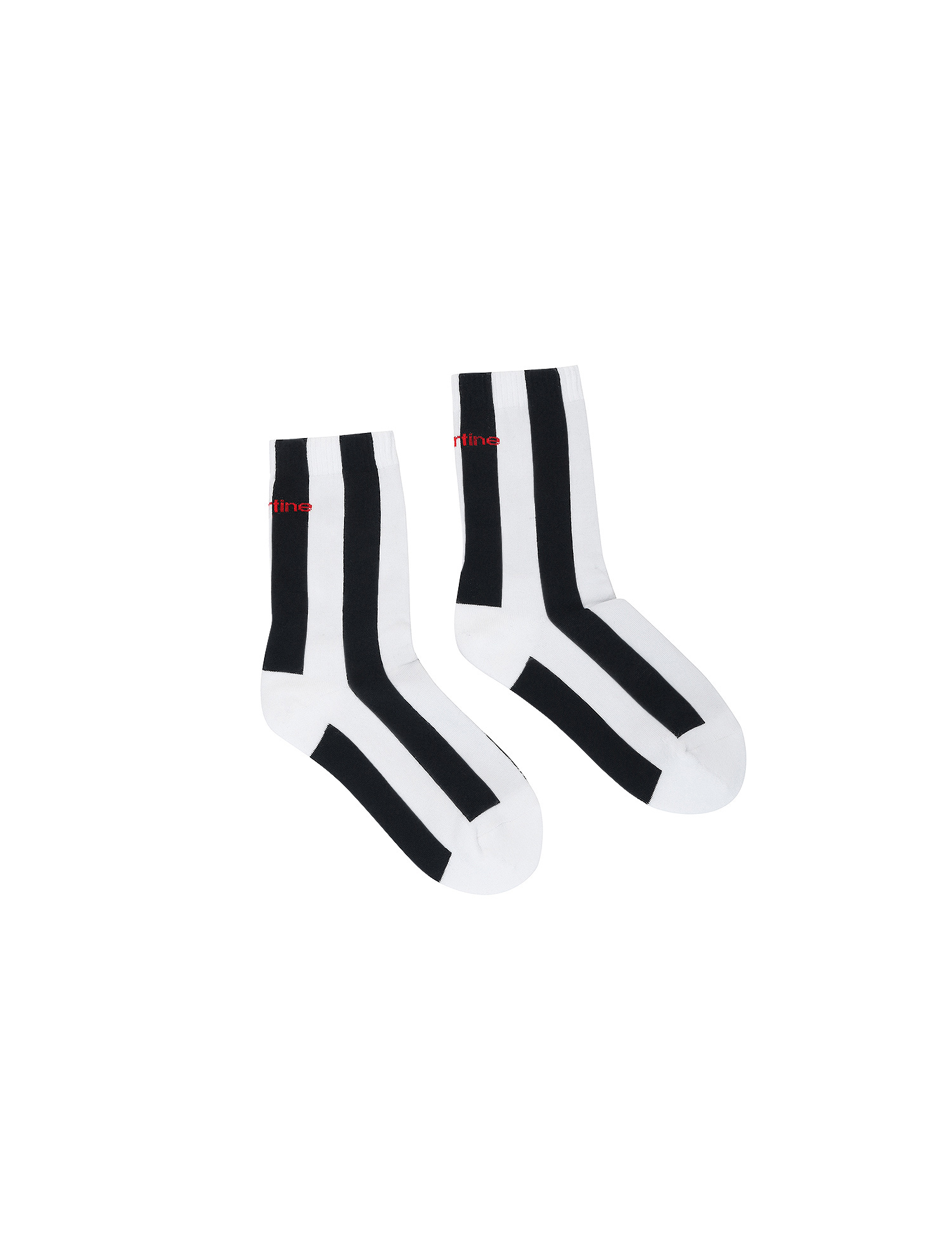 Vertical Stripe Middle Socks_Navy (QWAESC10349)
