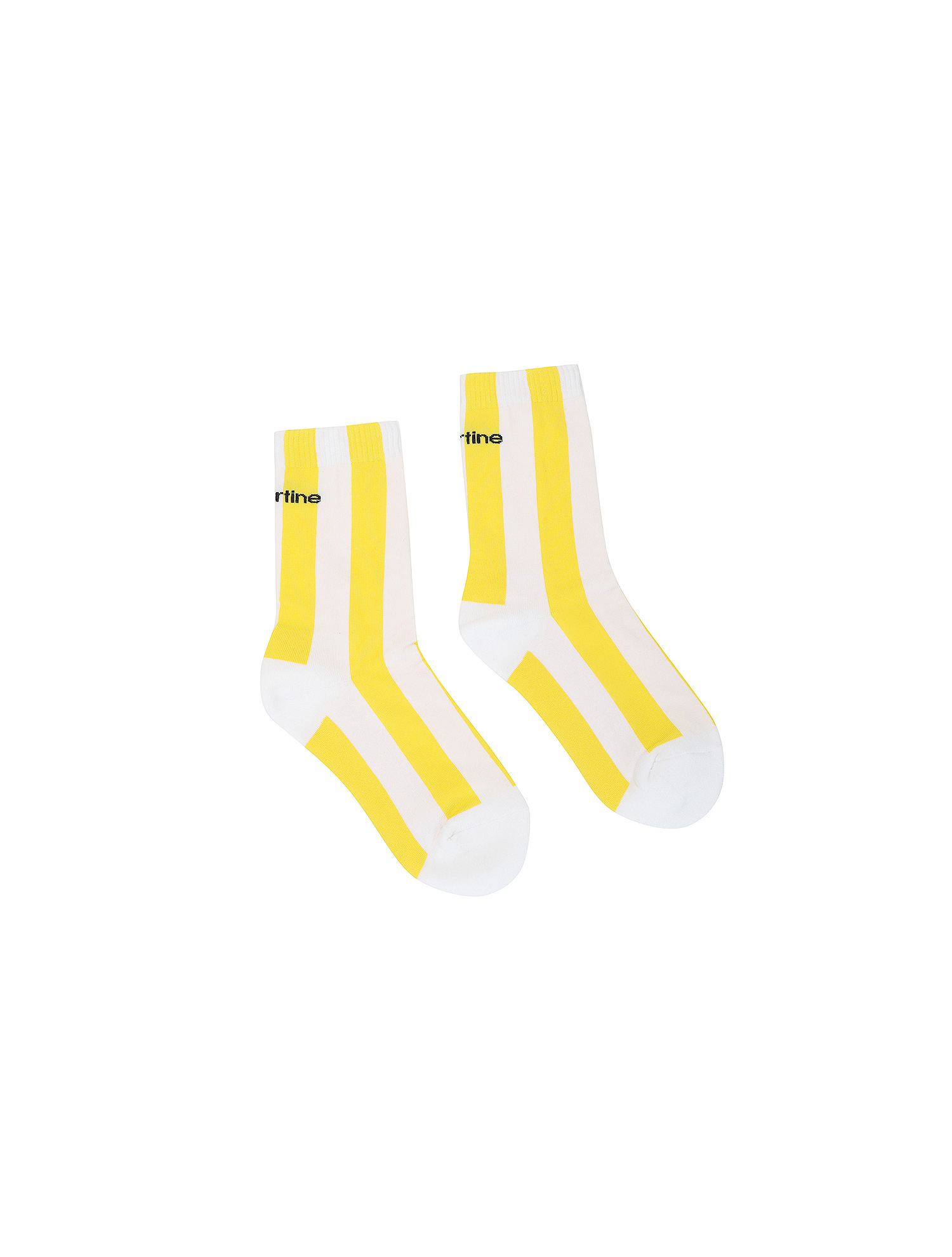 Vertical Stripe Middle Socks_Yellow (QWAESC10363)