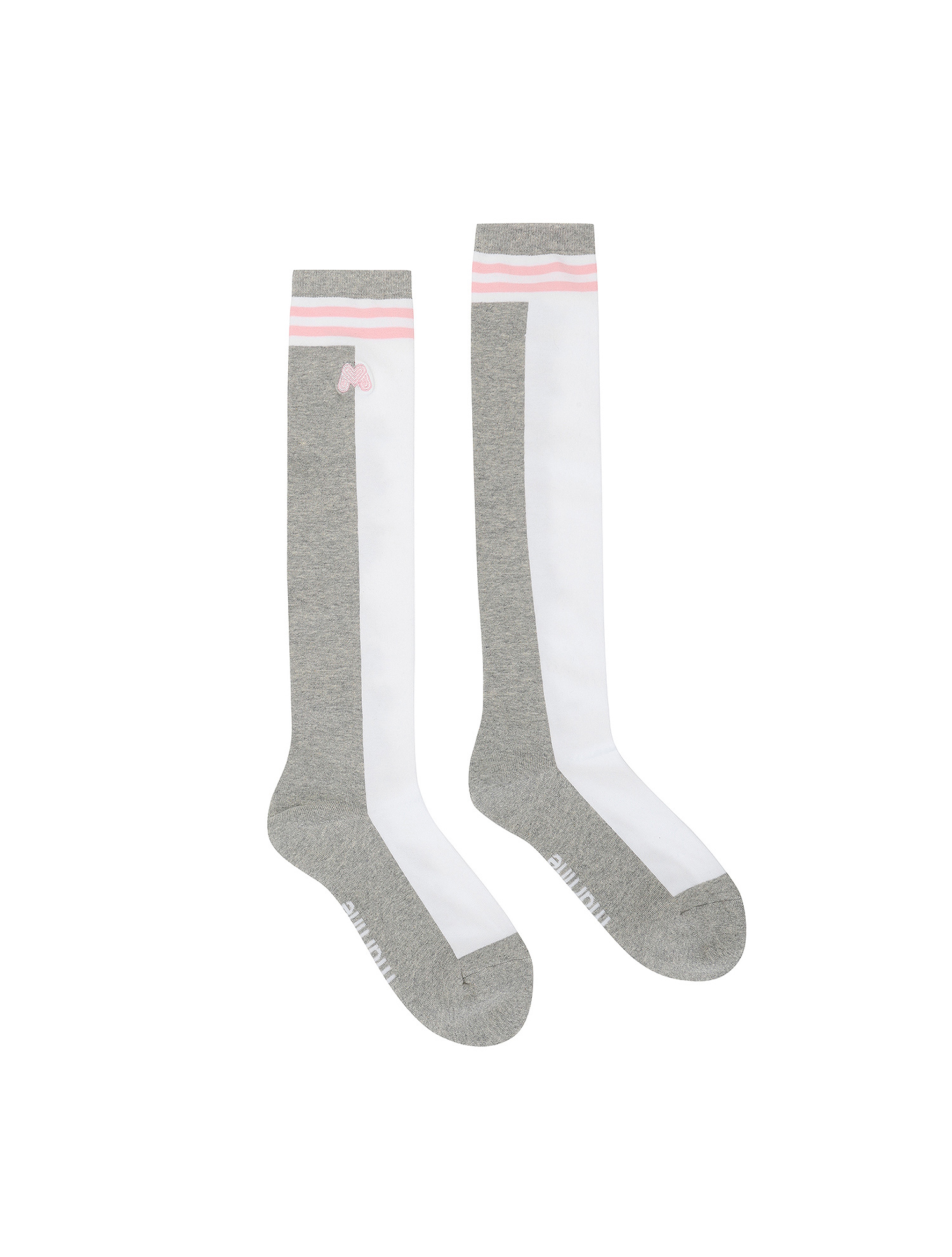 Unbalance Knee Socks_M/Grey (QWAESC10536)