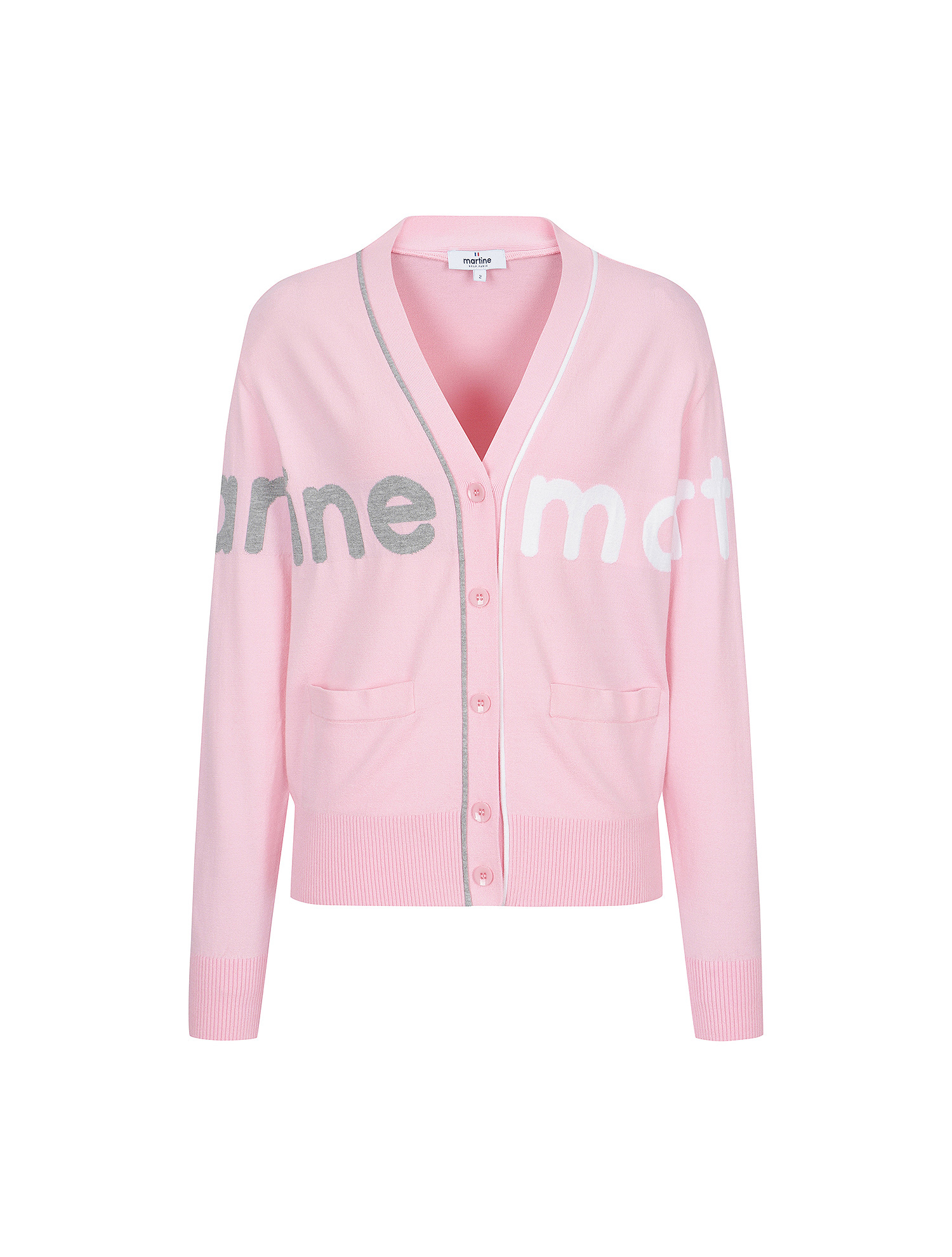 Big Logo Overfit Knit Cardigan_L/Pink (QW0ECD10171)