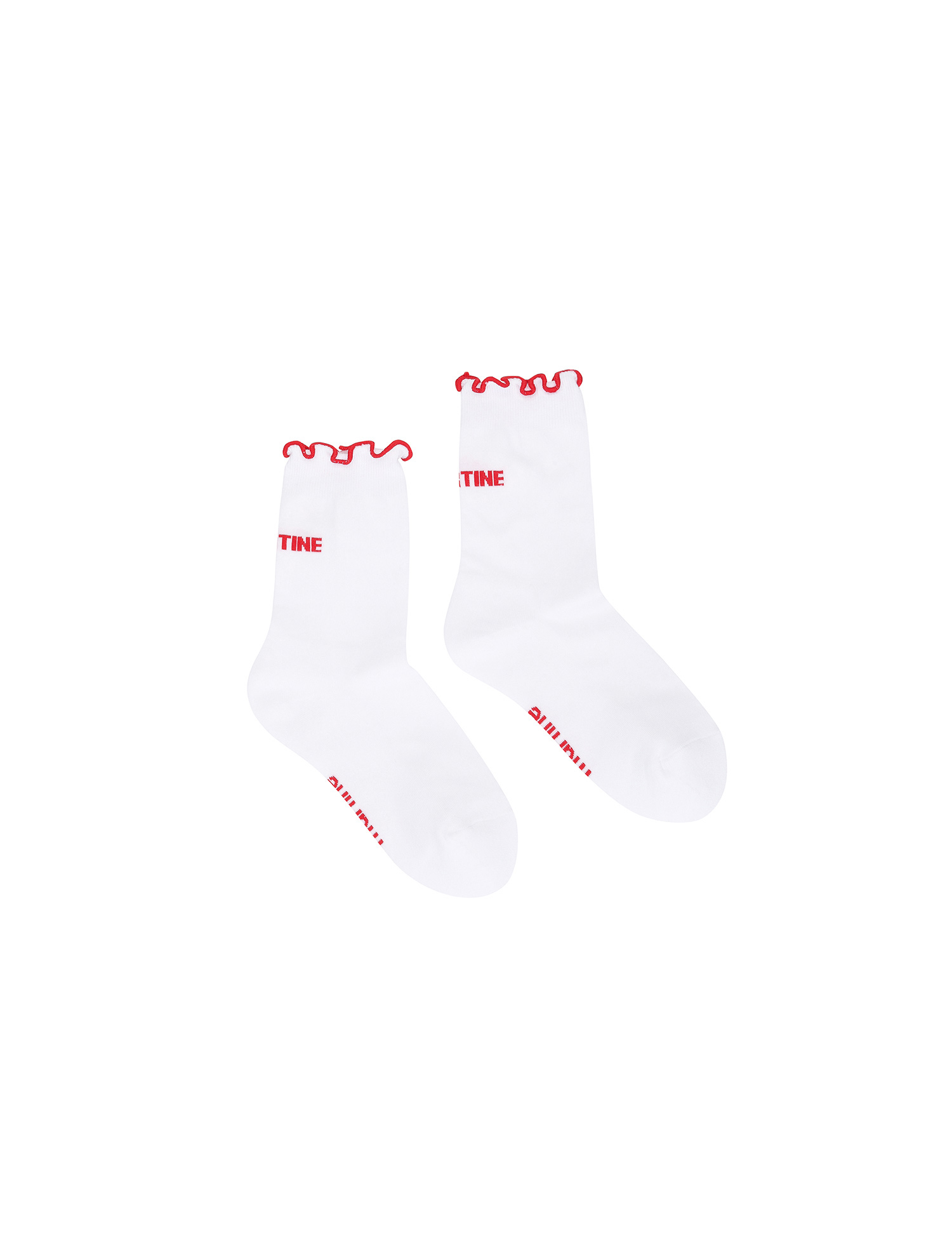 Frill Middle Socks_Red (QWAESC20276)