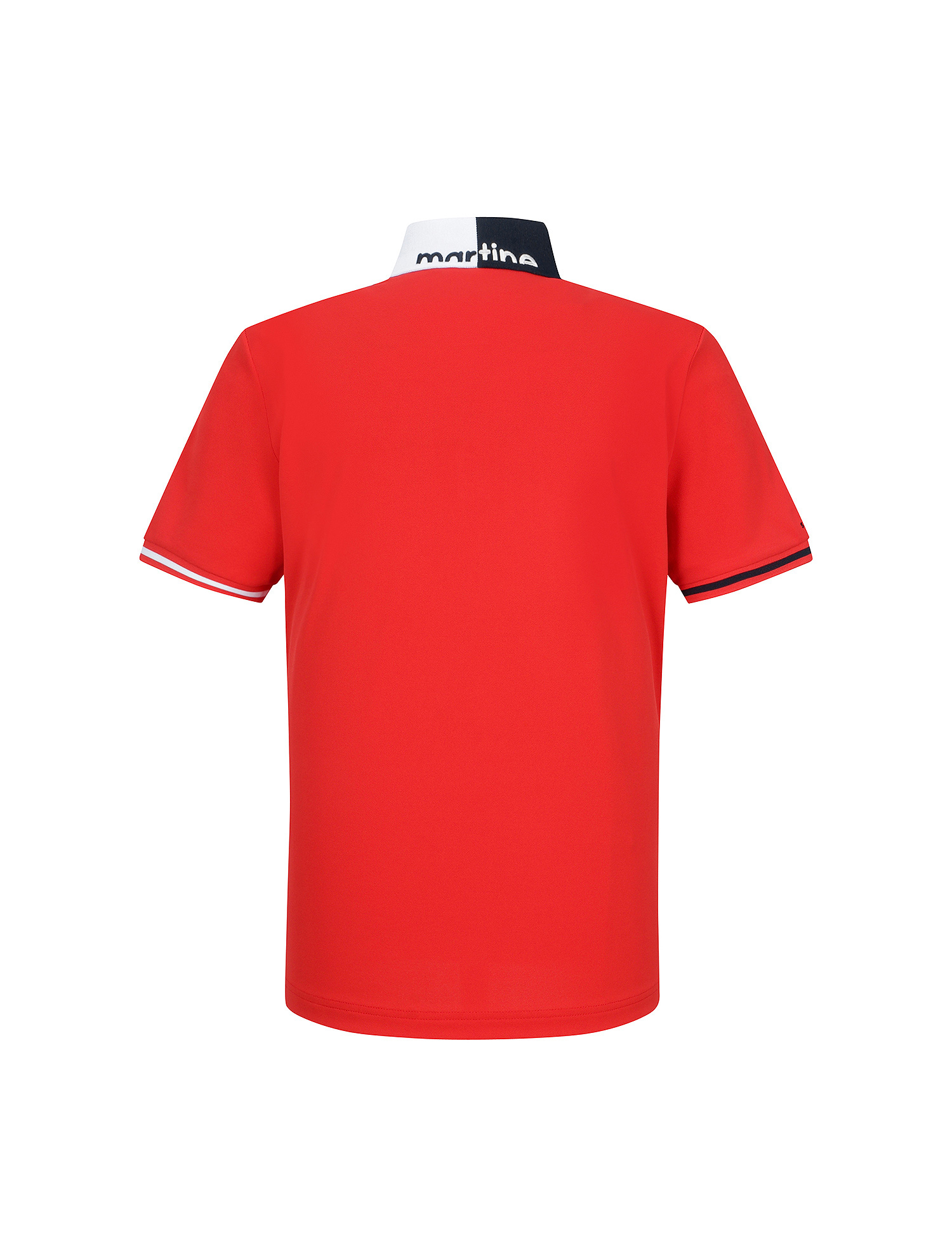 Half&amp;Half Collar Polo Shirts_Red (Men) (QM0EKS20276)