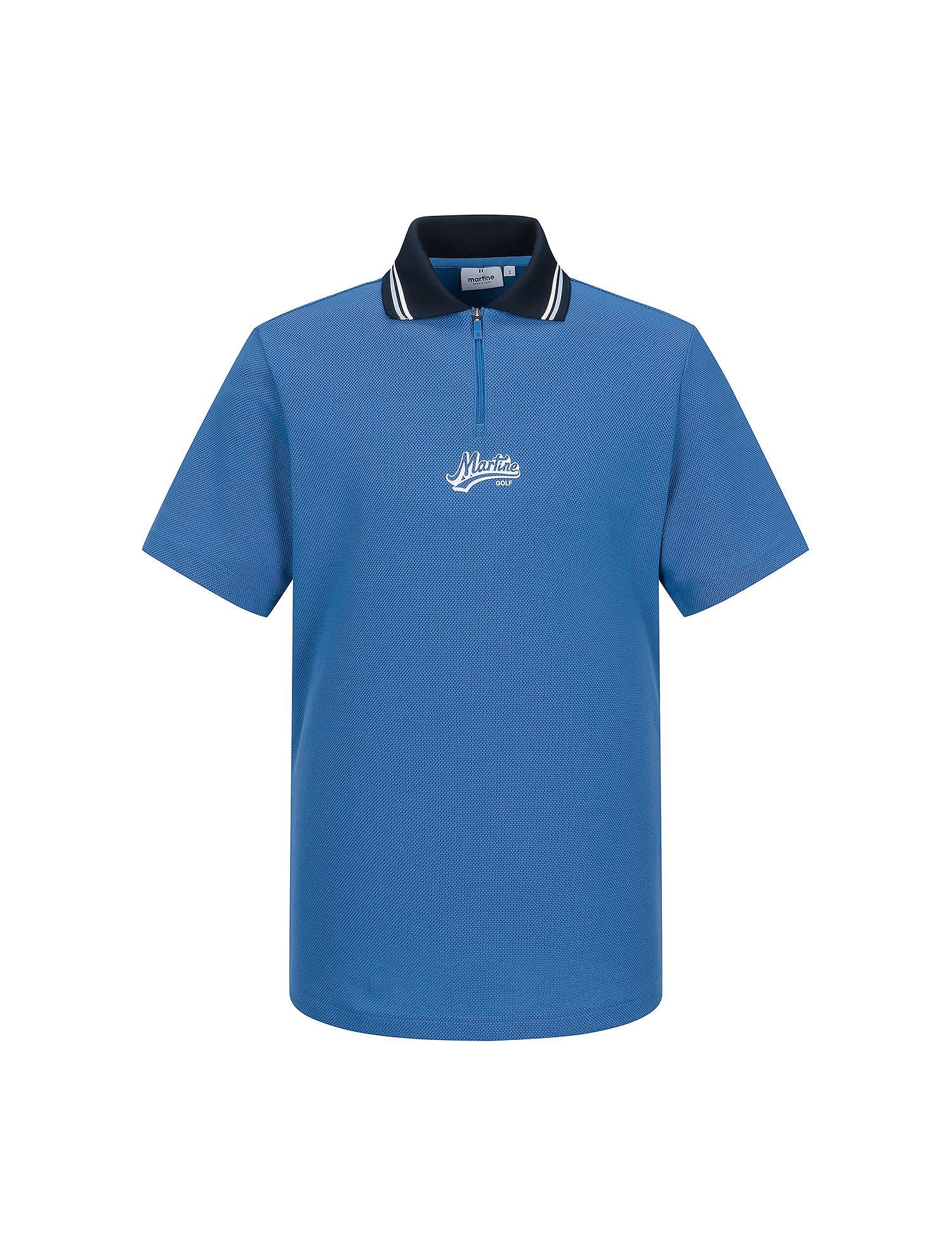 Half Zip-up Polo Shirts_Blue (Men) (QM0EKS20743)
