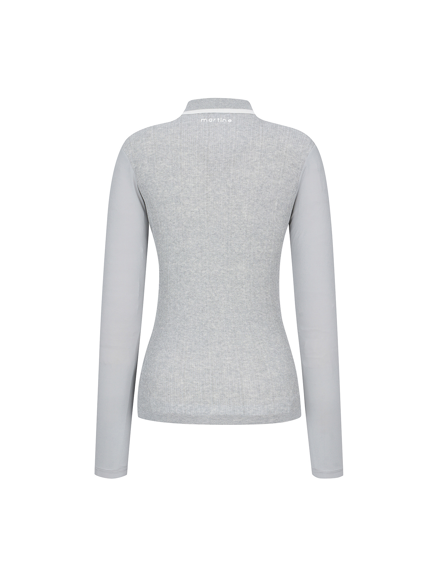 Ribbed Knit Cooling Sleeve T-Shirts_M/Grey (QW0EKS20536)