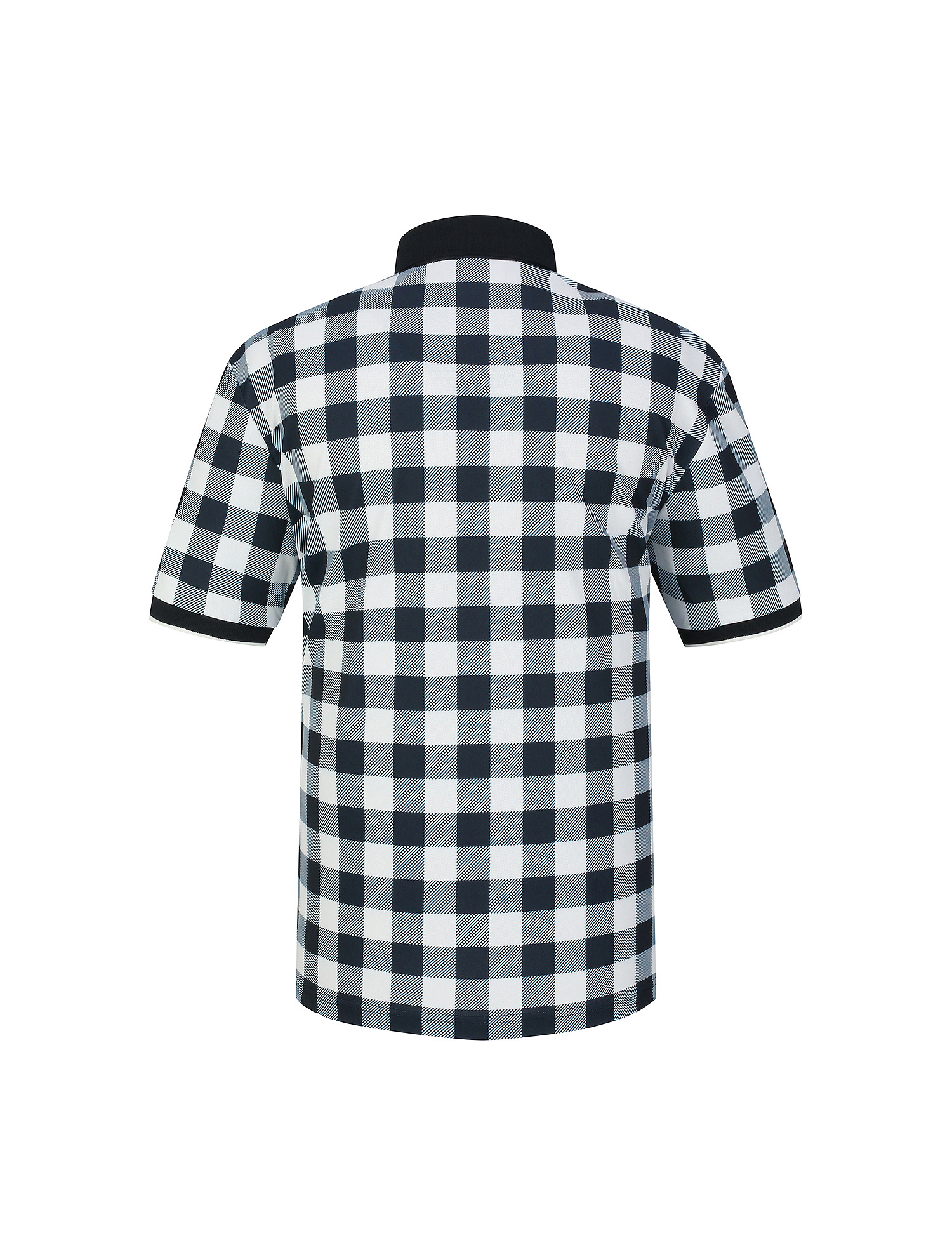 Check Print Polo Shirts_Navy (Men) (QM0EKS21149)