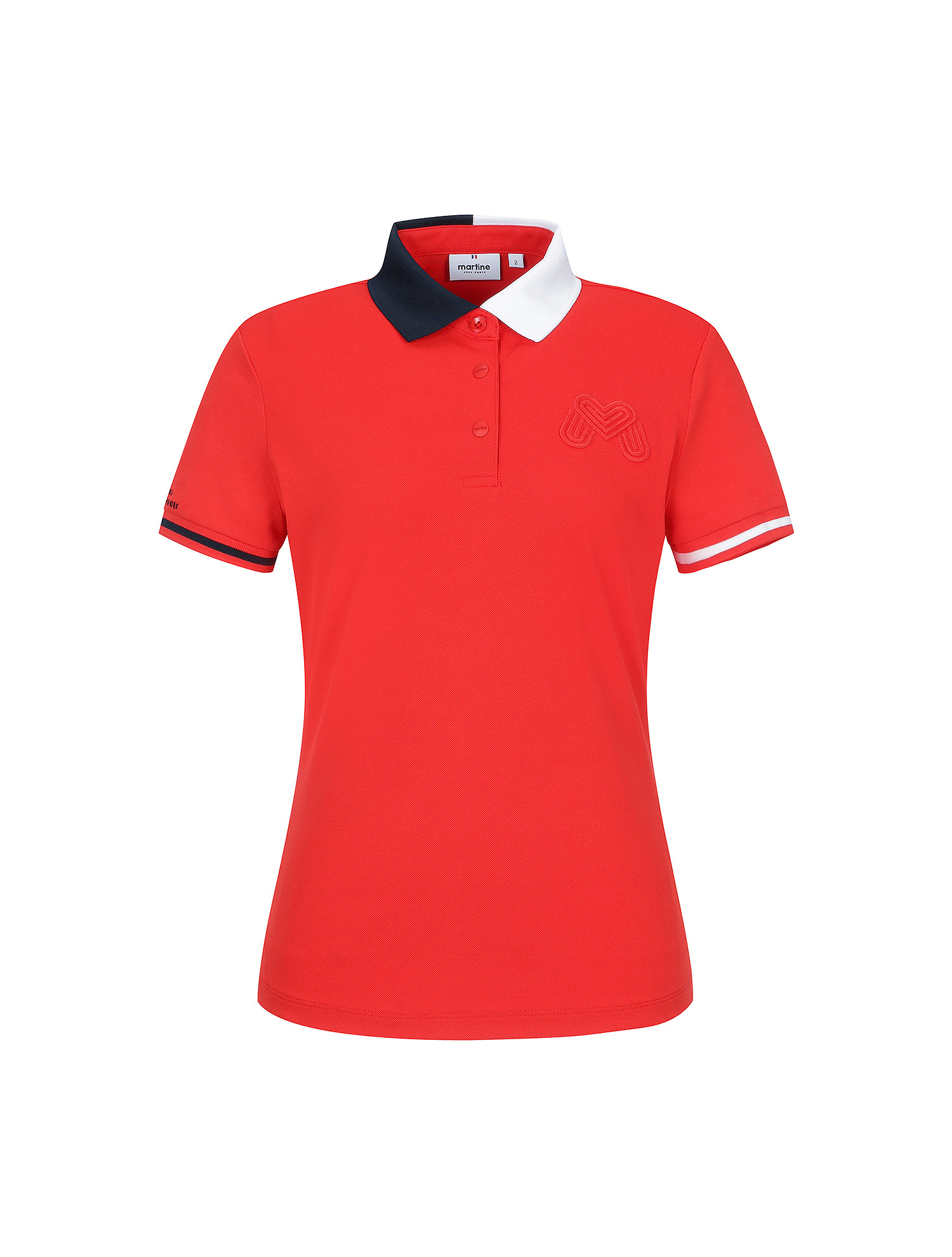 Half&amp;Half Collar Polo Shirts_Red (QW0EKS20276)