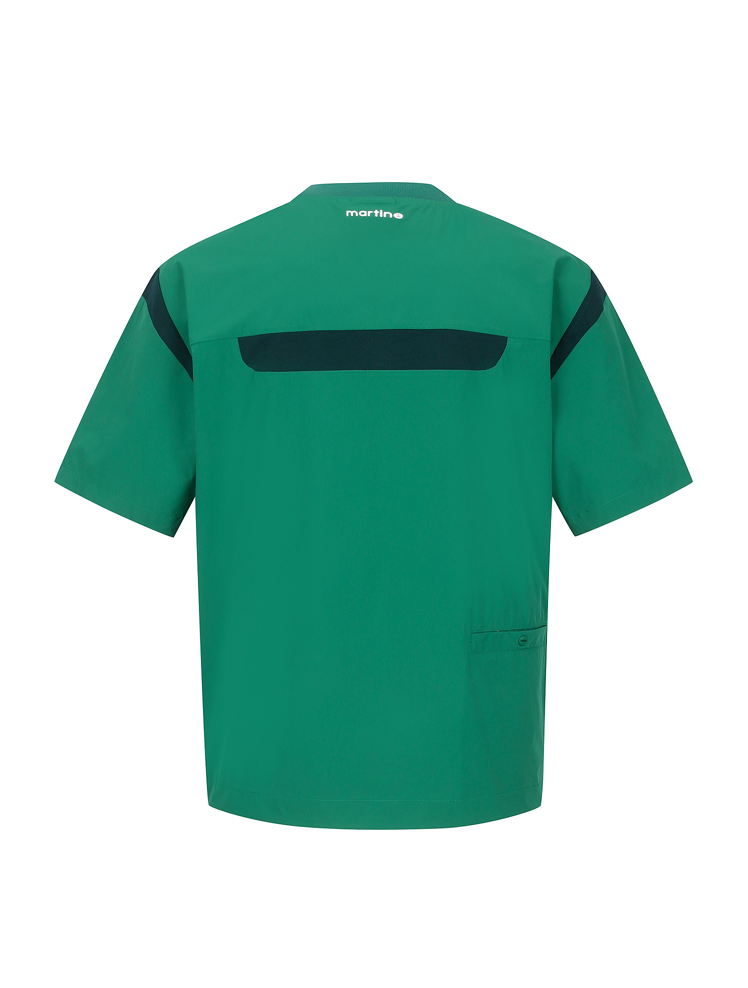 Mesh Matching Round T-Shirts_Green (Men) (QM0EKS21722)