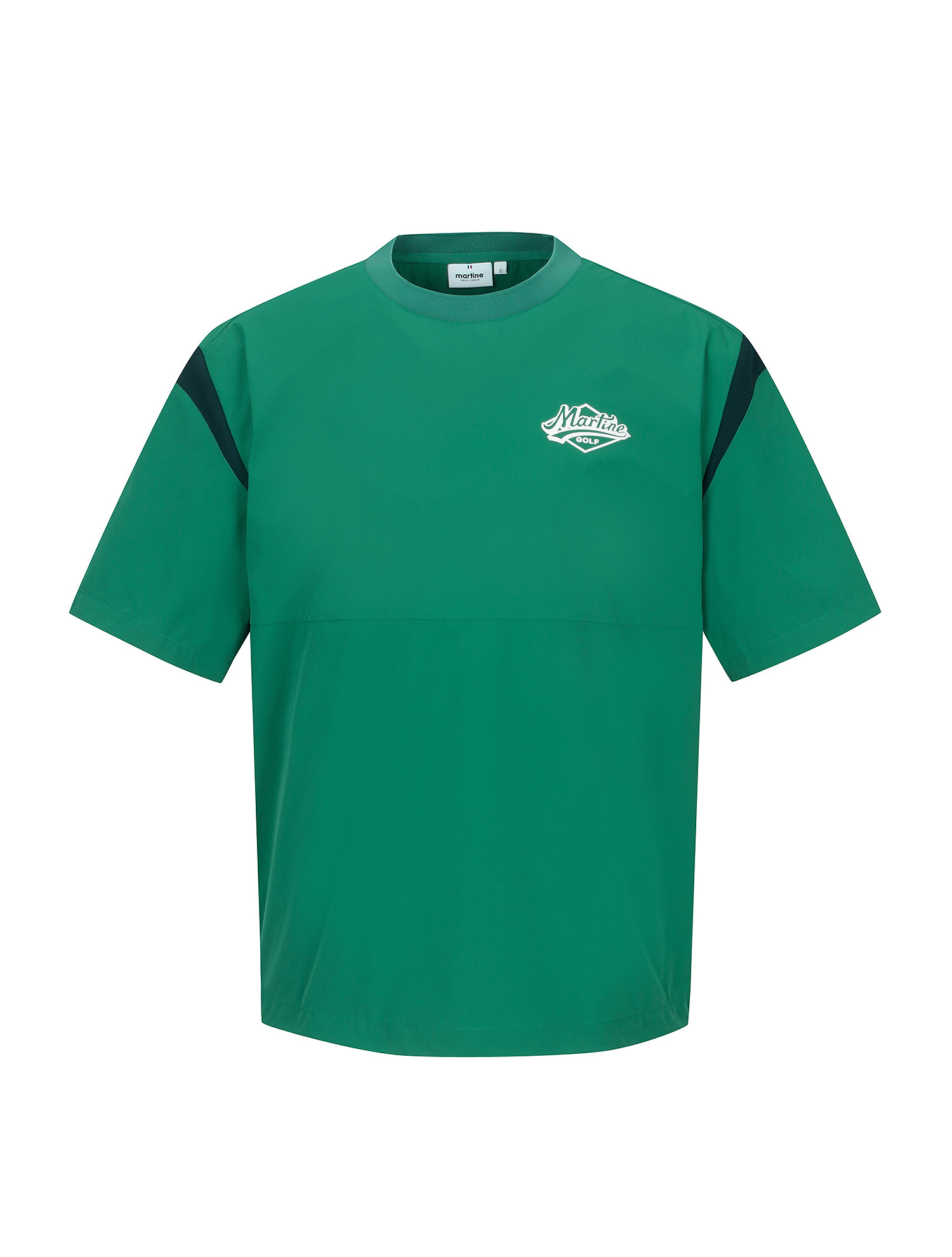 Mesh Matching Round T-Shirts_Green (Men) (QM0EKS21722)
