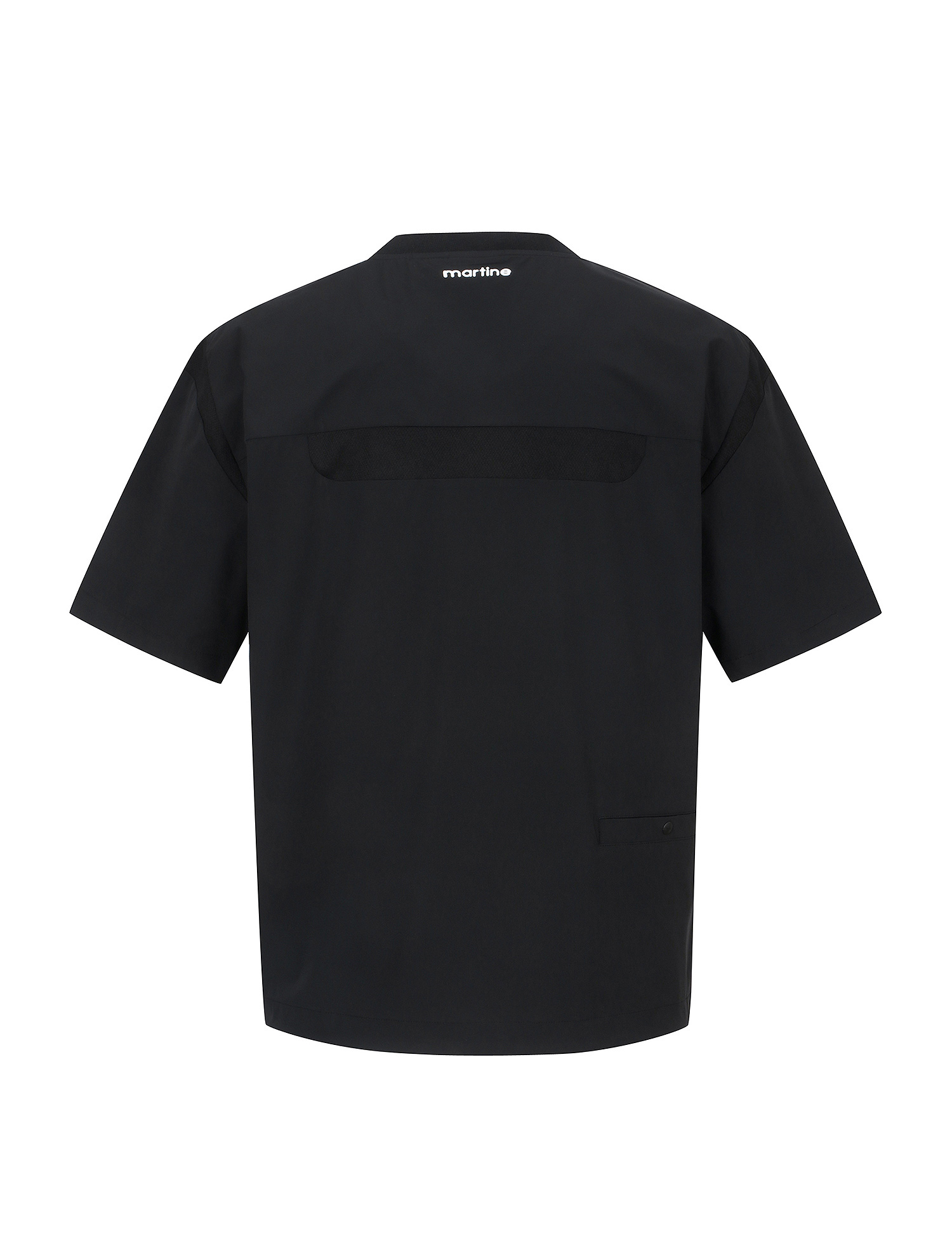 Mesh Matching Round T-Shirts_Black (Men) (QM0EKS21739)