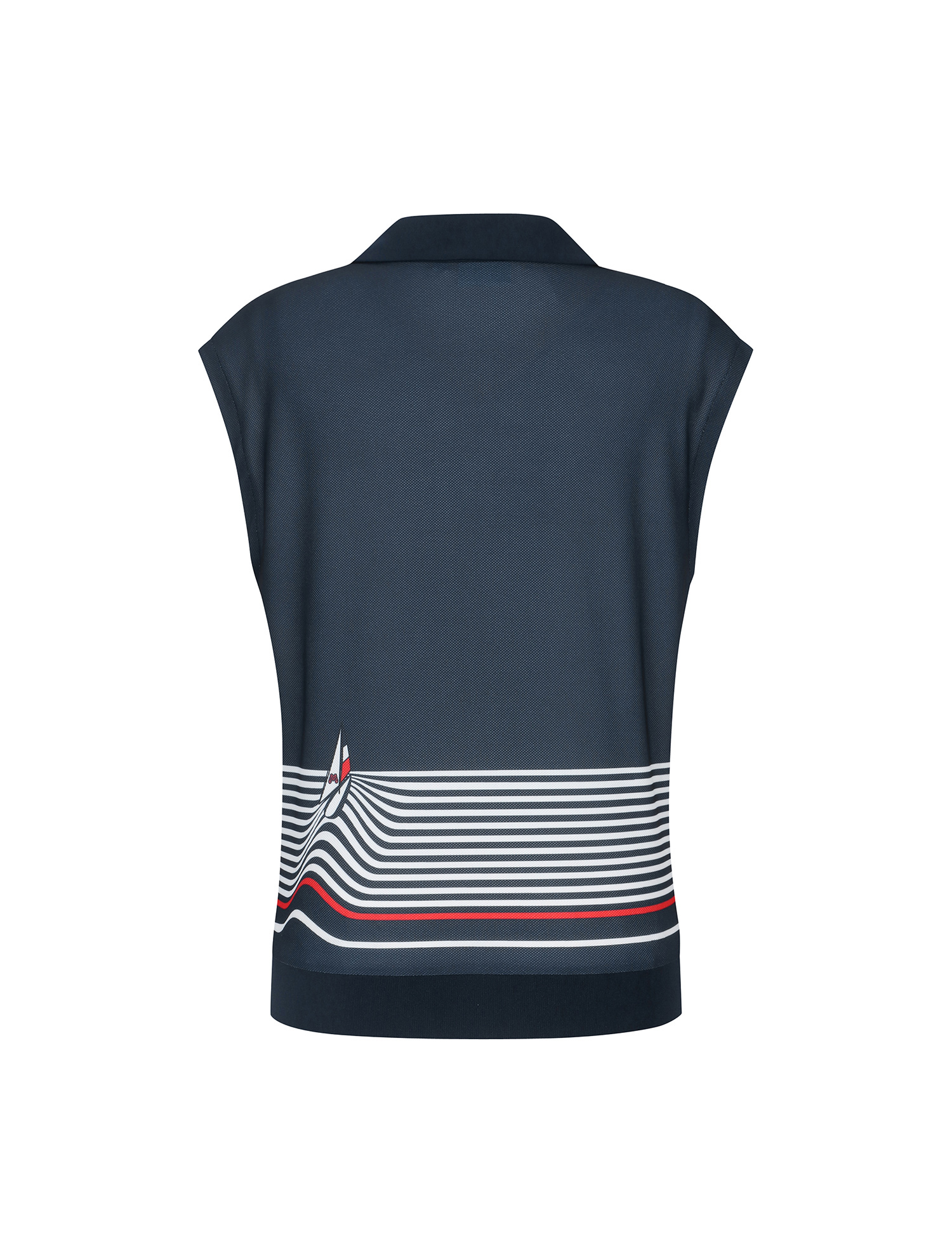 Stripe Print Sleeveless Shirts_Navy (QW0EKS21949)