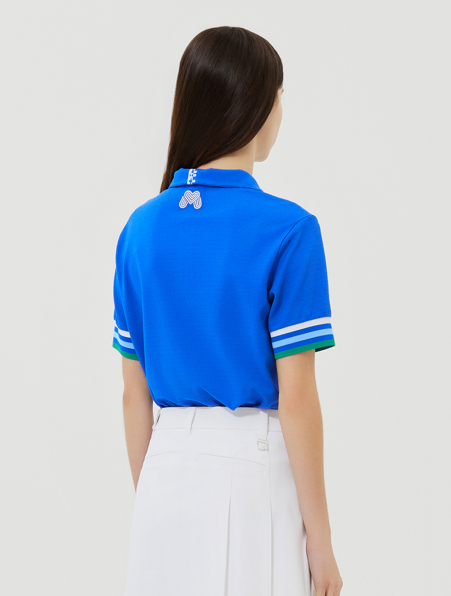 Half Zip-up Color Matching T-Shirts_Blue (QW0EKS20943)