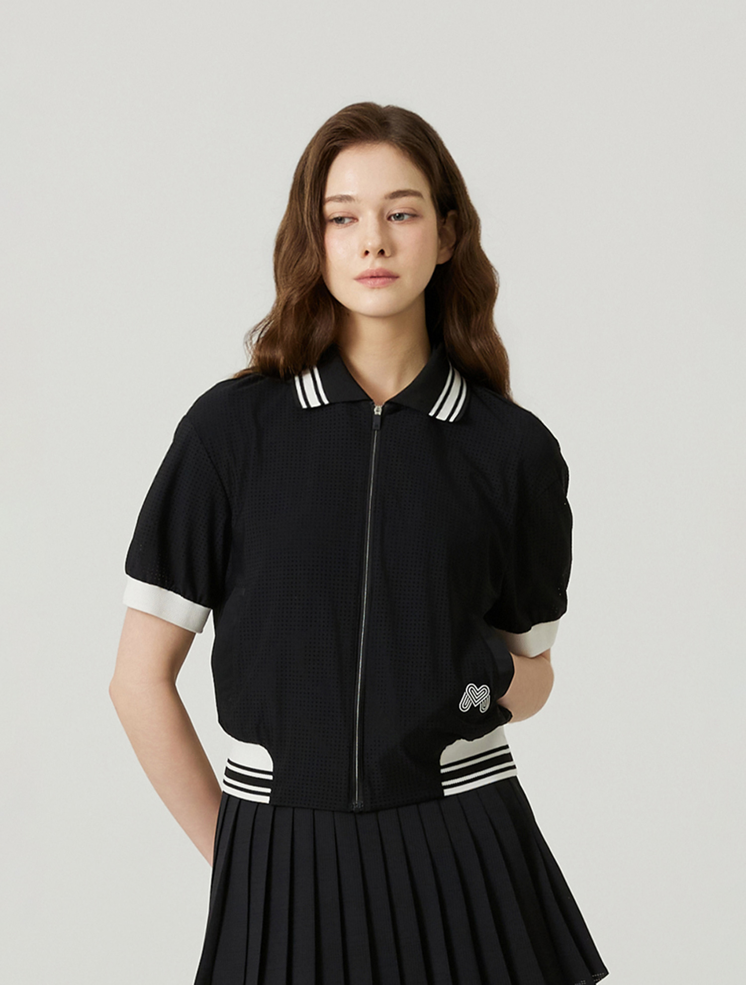 Full Open Collar Cardigan_Black (QW0ECD20239)