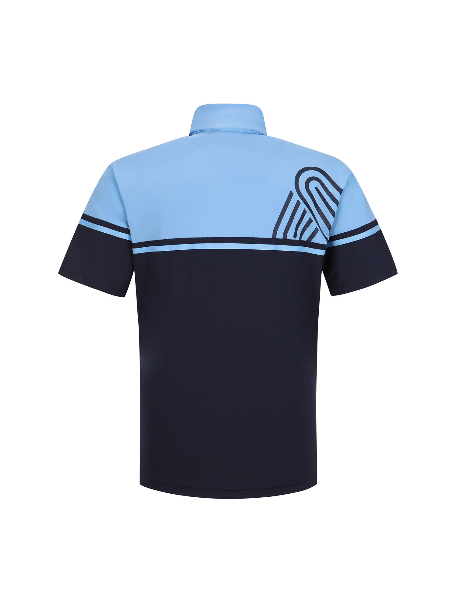 Half&amp;Half Stripe Polo Shirts_Navy (Men) (QM0EKS20649)