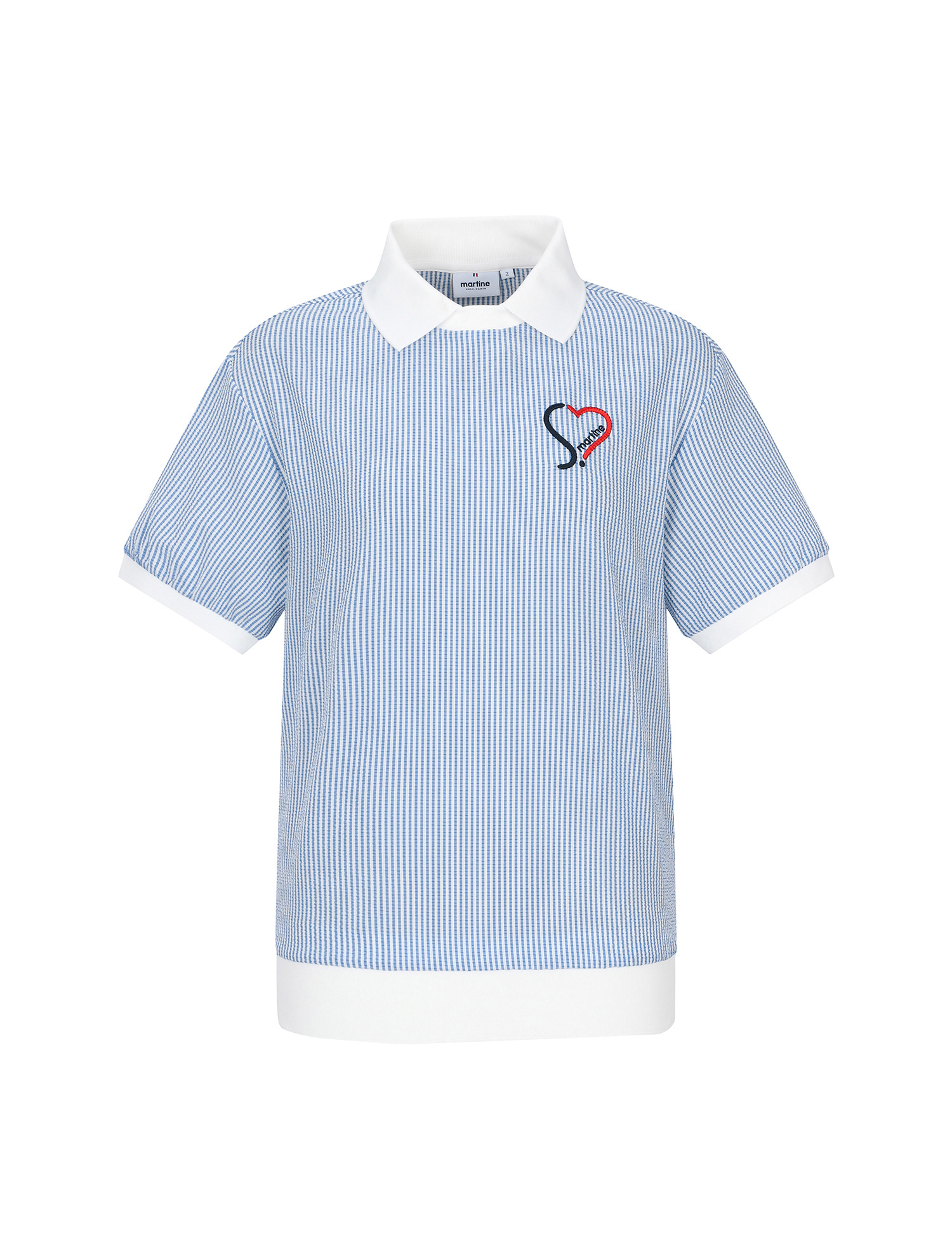 Seersucker Stripe T-Shirts_Blue (QW0EKS21543)