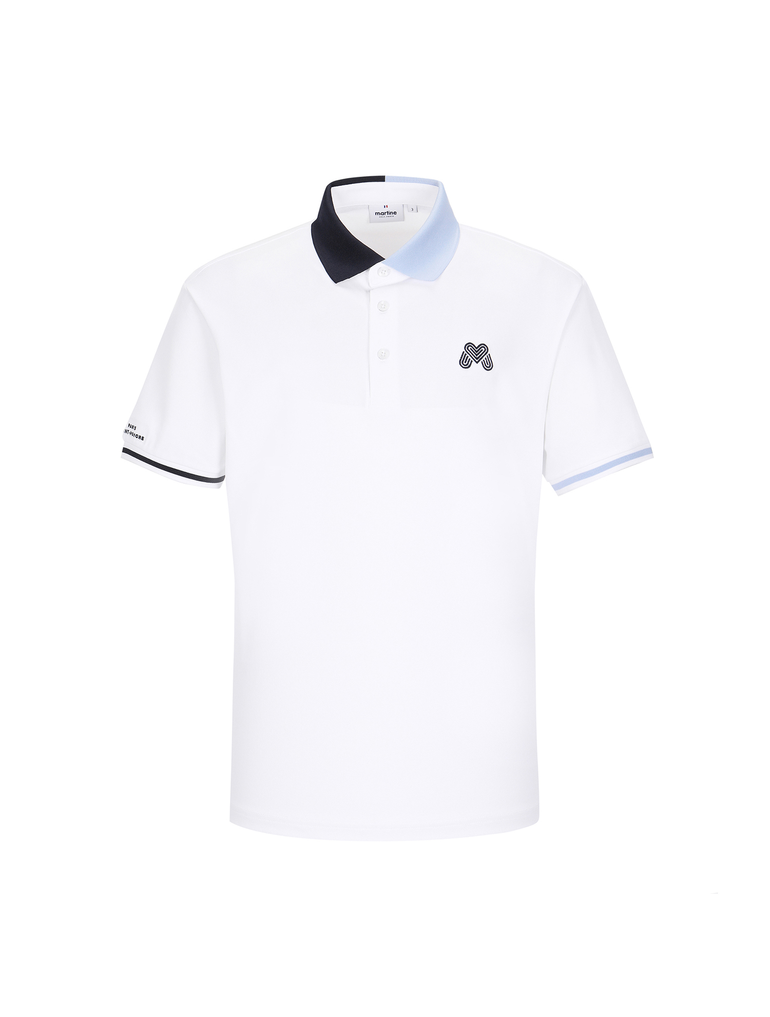 Half&amp;Half Collar Polo Shirts_White (Men) (QM0EKS20231)