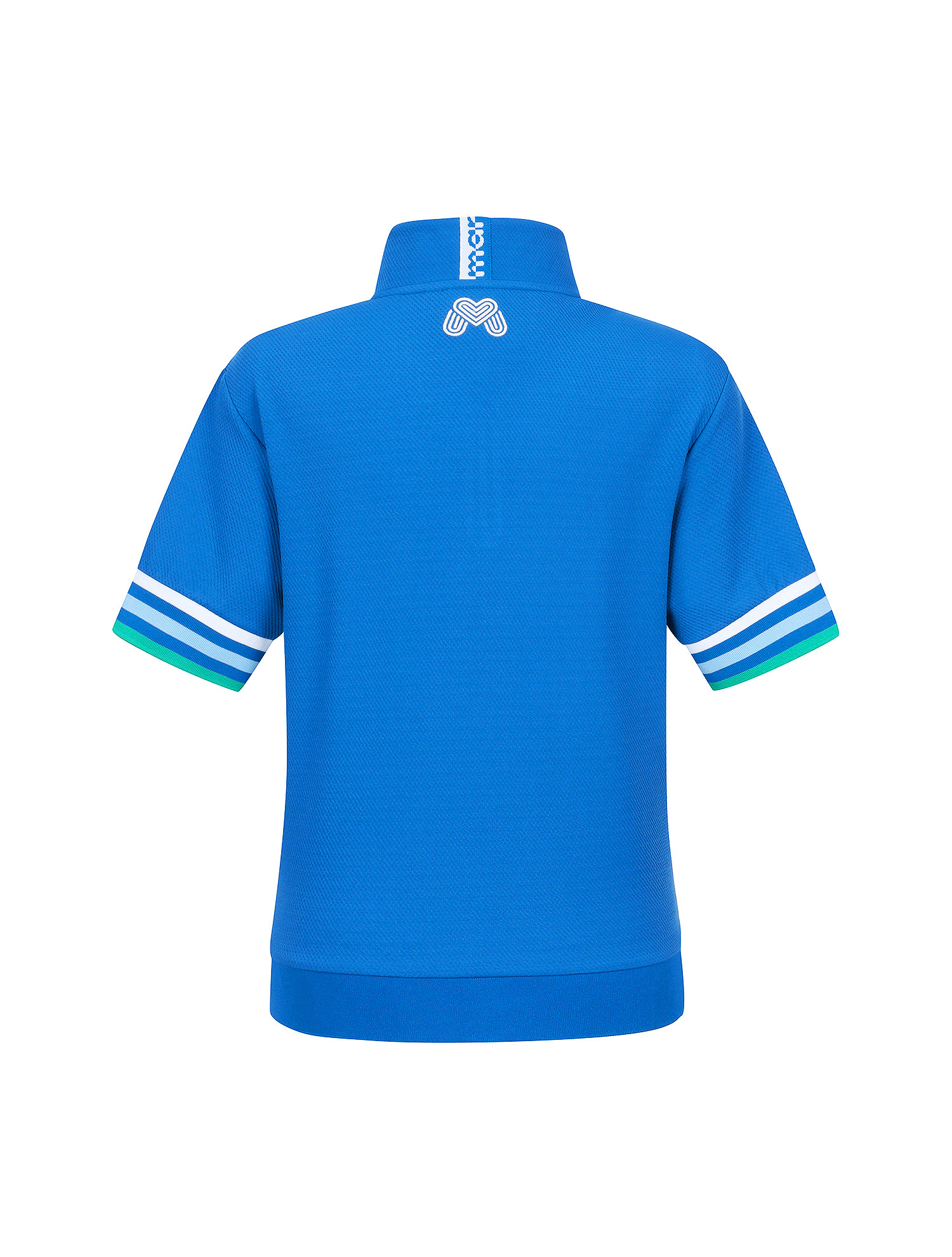 Half Zip-up Color Matching T-Shirts_Blue (QW0EKS20943)