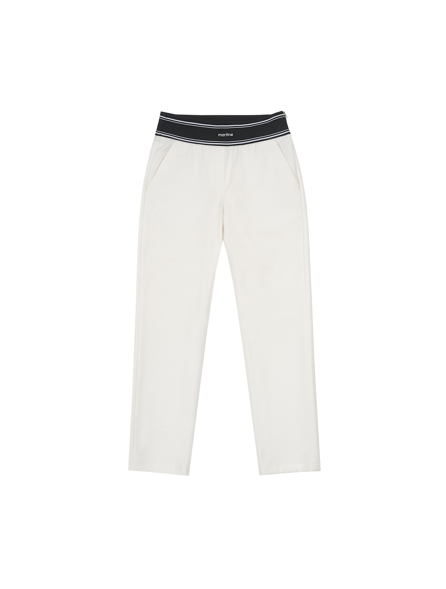 Needlepoint Banding Pants_White (Q0C710231)