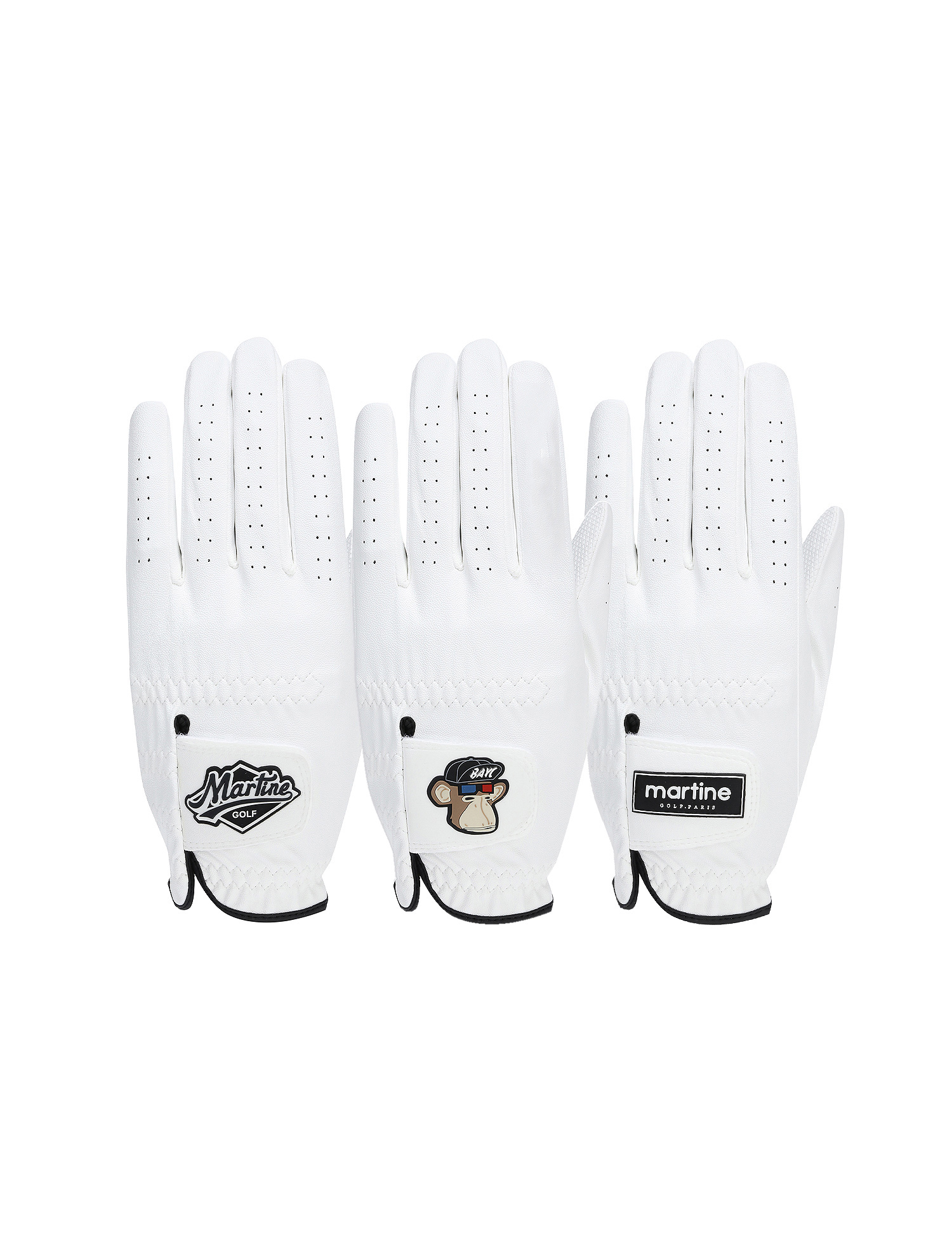 Solid Golf Glove 3P Set_White (Men) (QMAEGL00131)