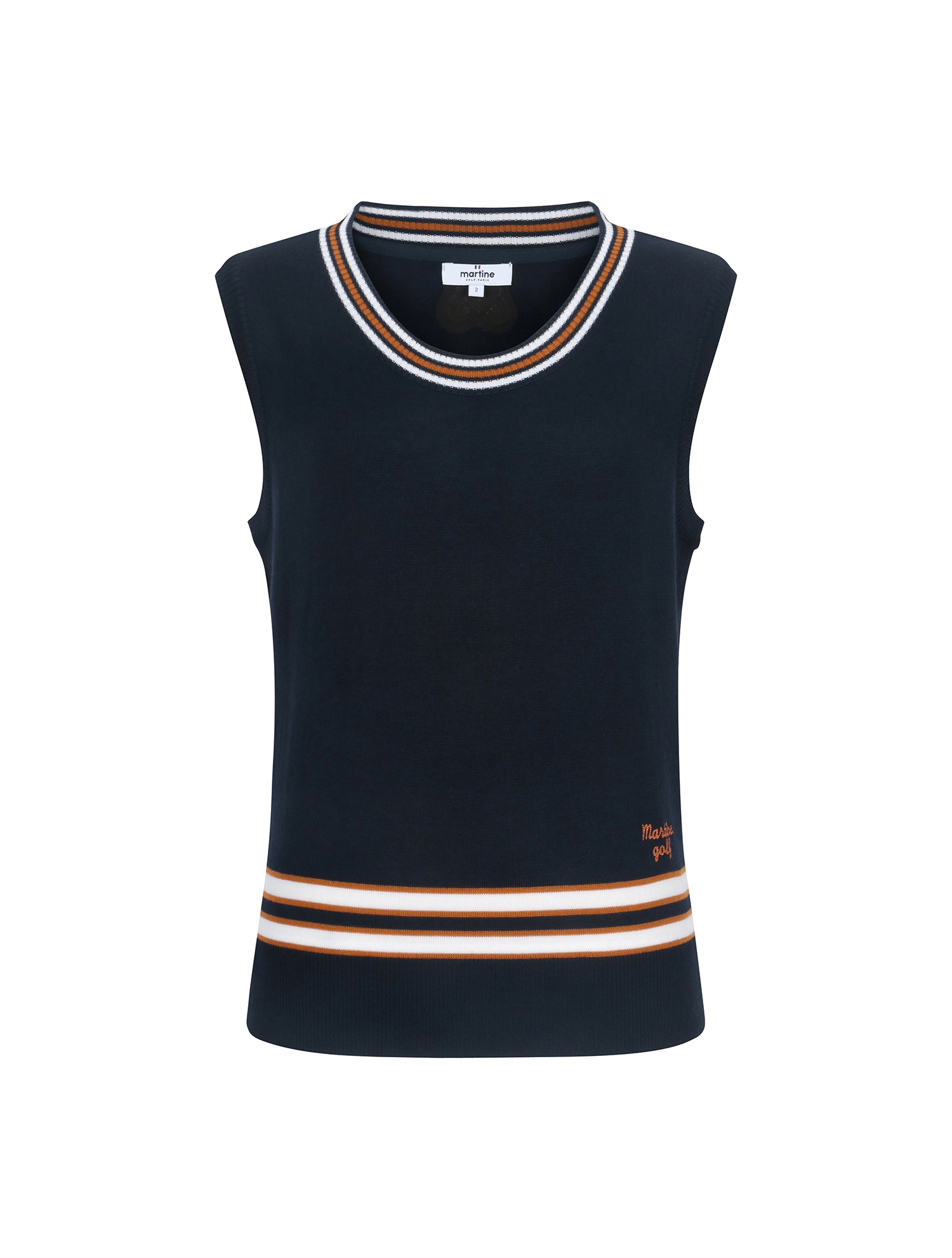 Y Neck Knit Vest_NAVY (QW0EVT30149)