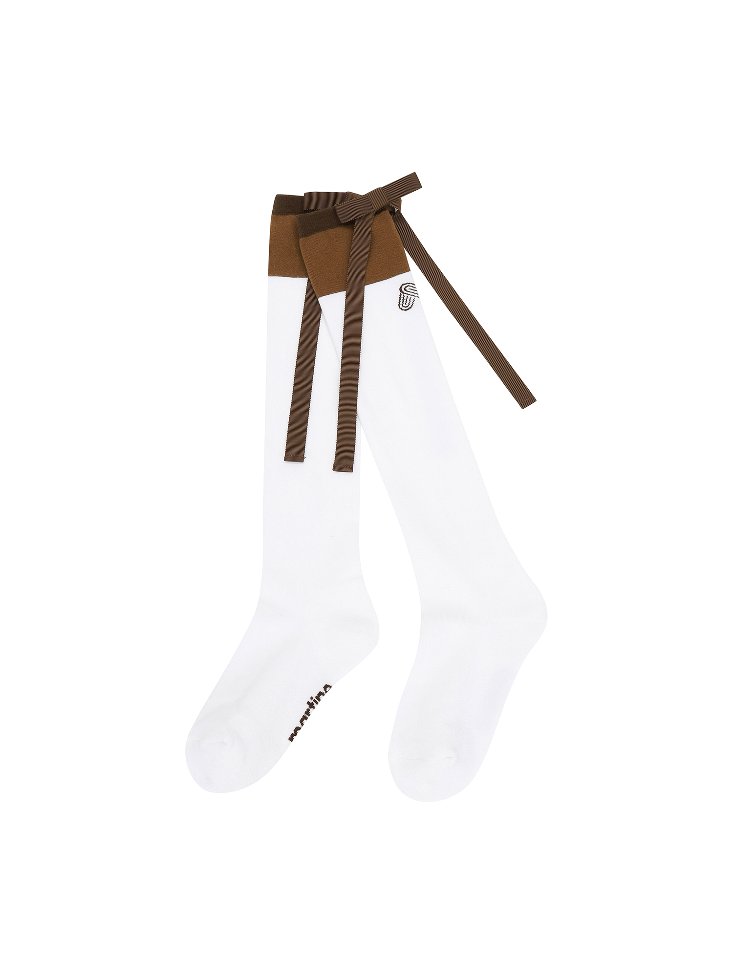 Ribbon Back Point Knee Socks_CAMEL (QWAESC30460)