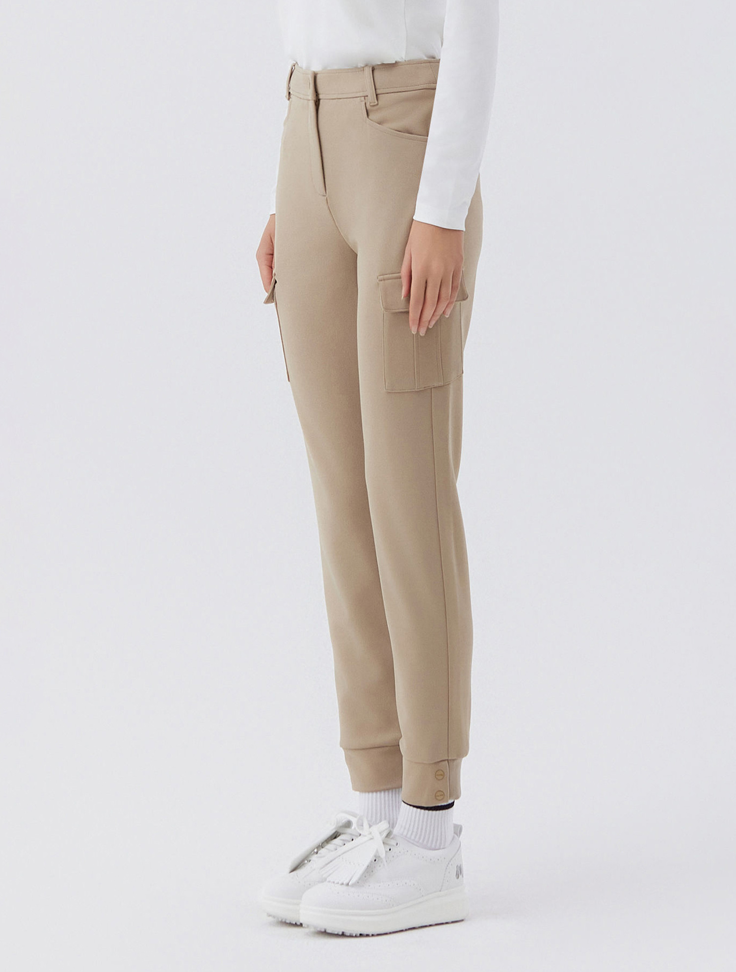 Logo Banding Cargo Jogger Pants _BEIGE (QW0ESL30253)