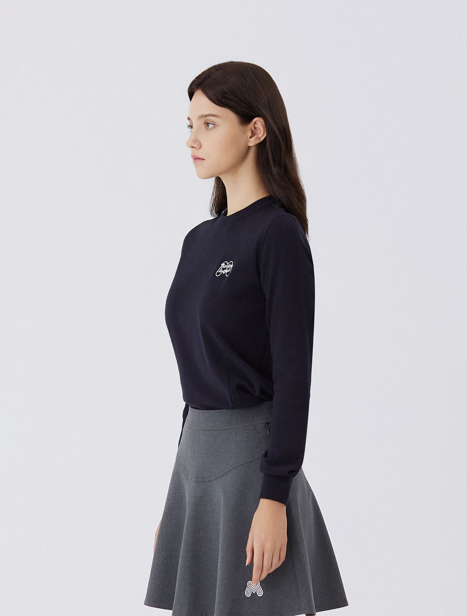 Heart Round Kneck T Shirts _NAVY (QW0ENI30149)