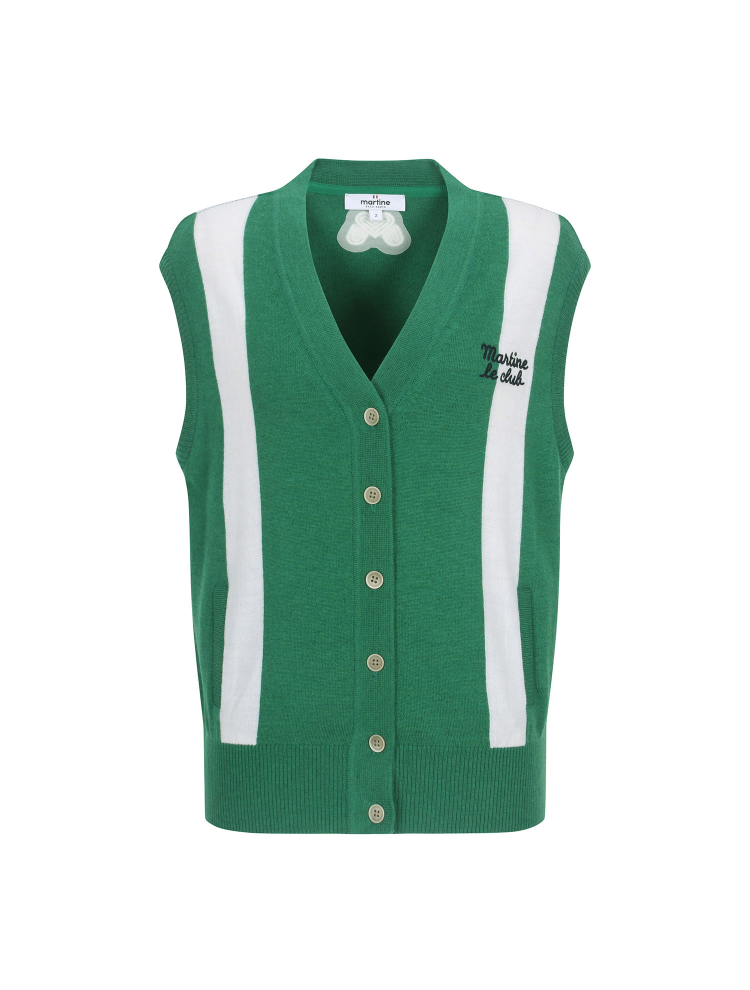 Color Combi Knit Vest_GREEN (QW0EVT30222)